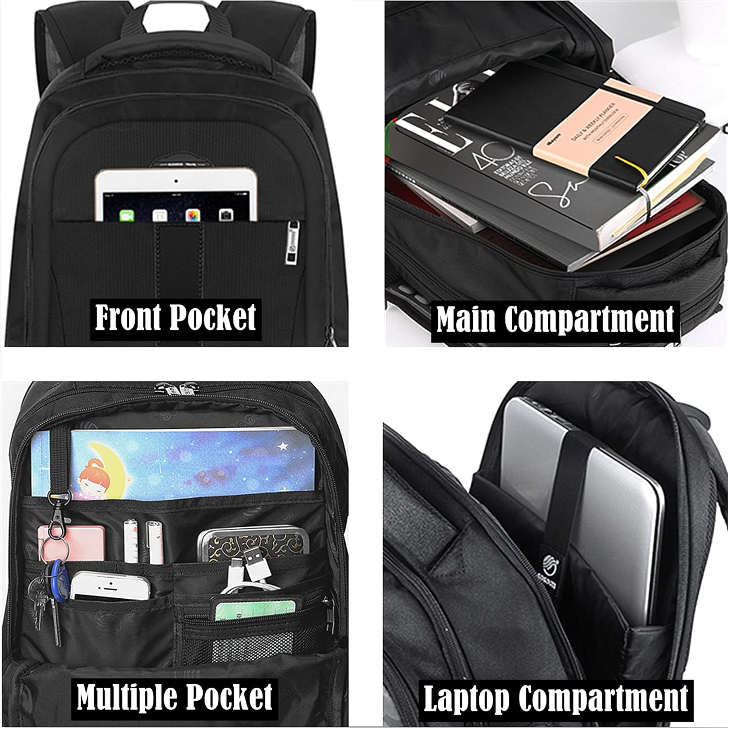 Thumbnail 2 de Sosoon Laptop Backpack: Anti-Theft 30L Travel & Work Rucksack with USB Charge Port