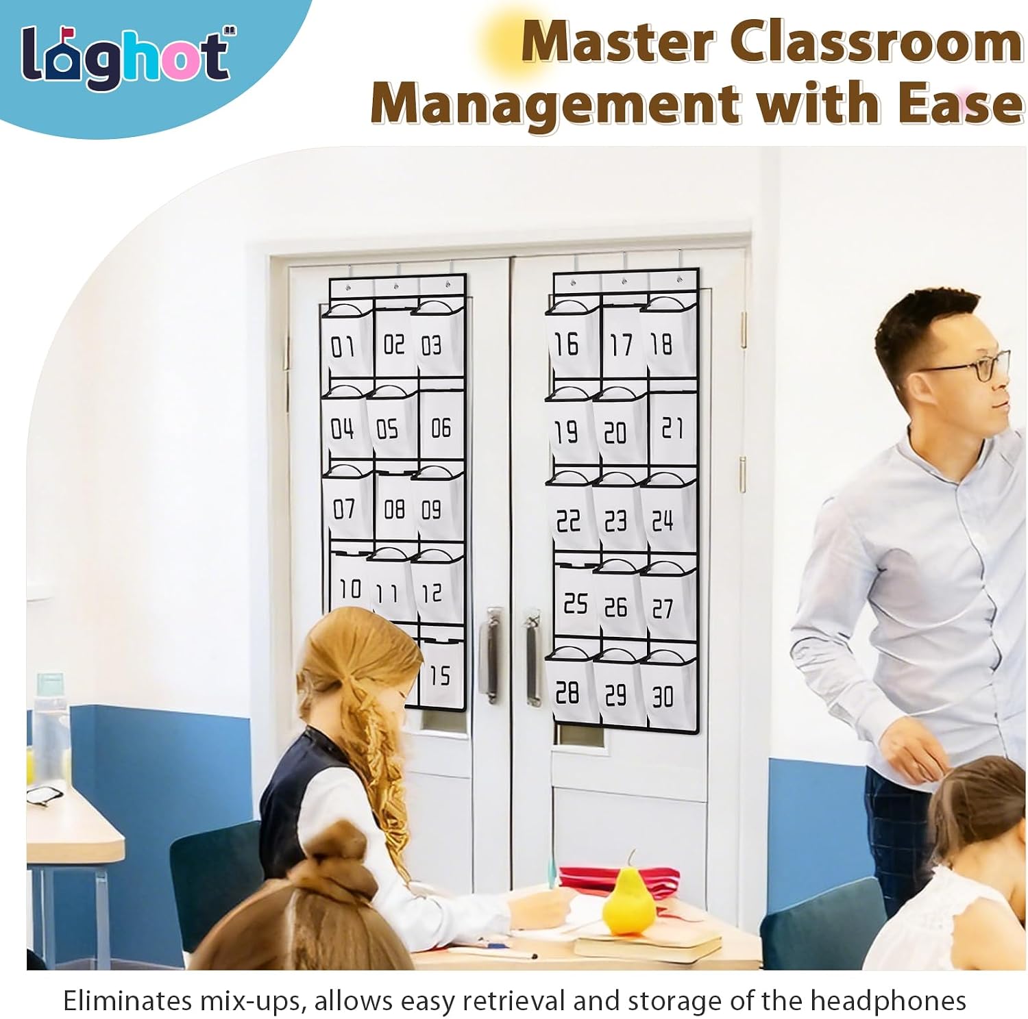 Detalle 2 de Classroom Headphone Organizer, 30 Pockets