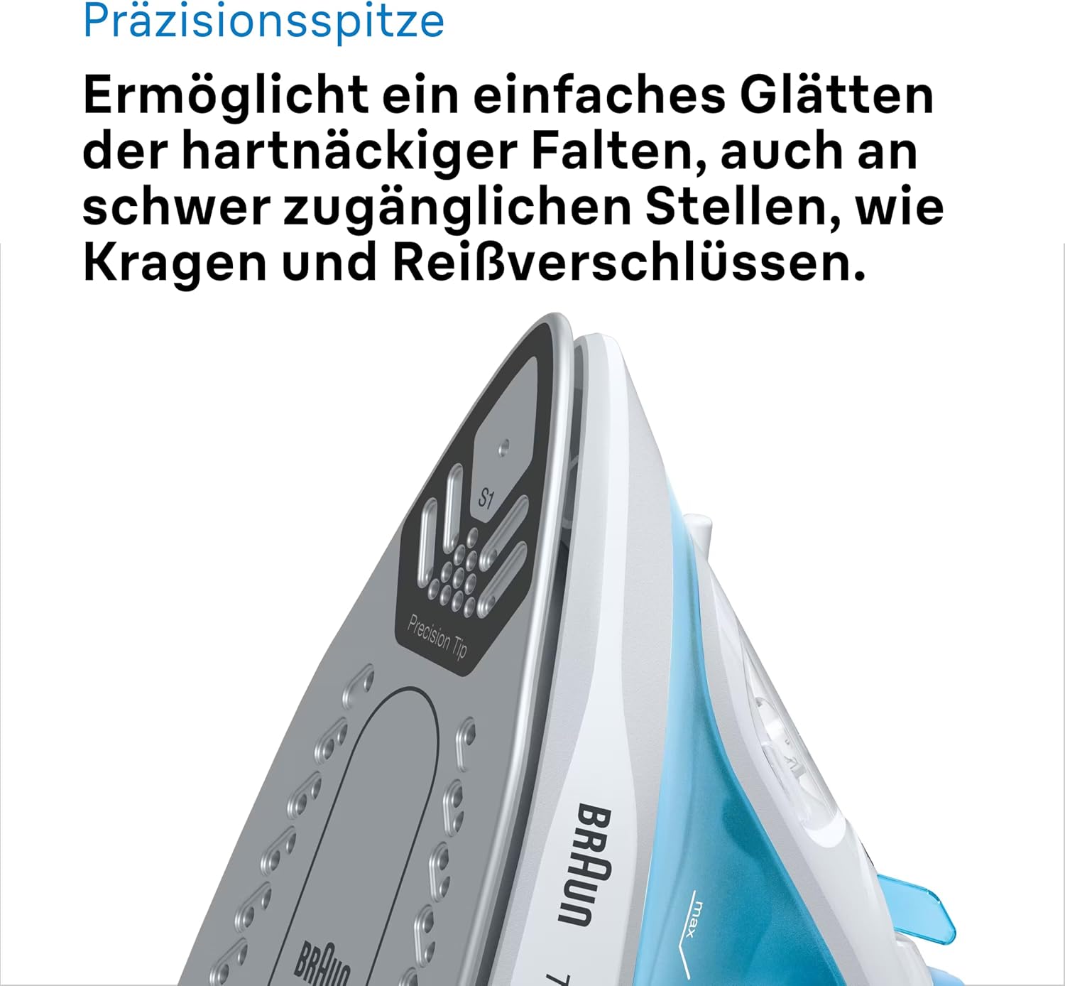 Thumbnail 5 de Braun TexStyle 1 Dampfbügeleisen SI 1050BL – 2000 W, SuperCeramic Bügelsohle, Vertikaldampf, 220 ml