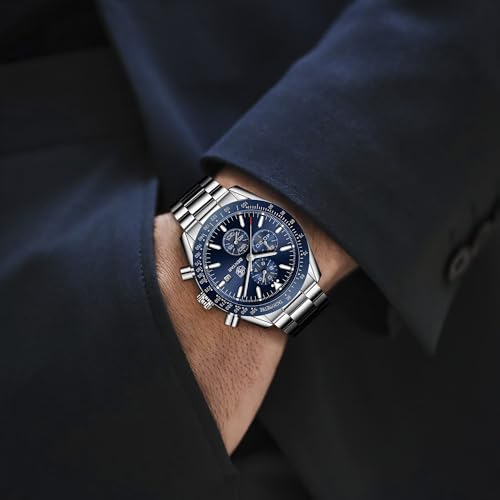 Detalle de BENYAR Reloj Analógico de Hombre con Cronógrafo y Bisel Taquimétrico en Azul