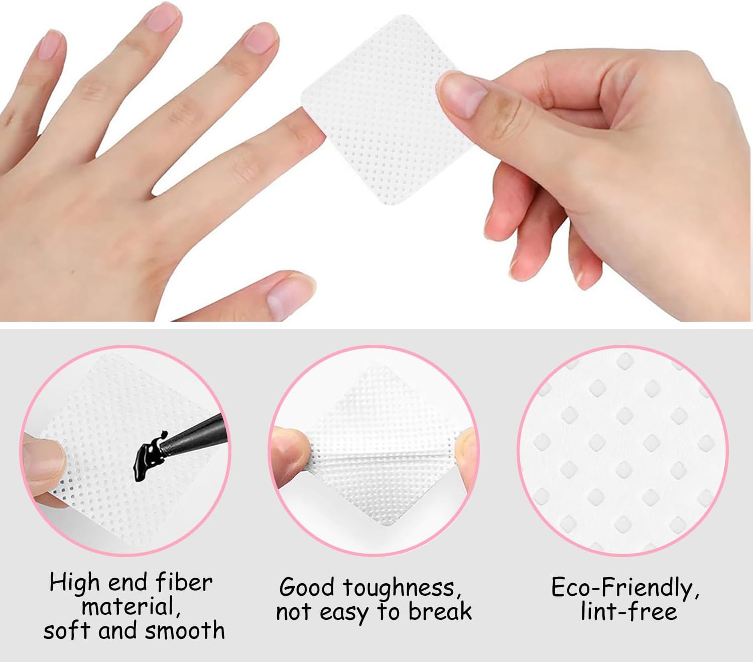Detalle de xiluuyou 800 Pcs Lint Free Wipes for Nails – Premium Nail Cleaning Pads