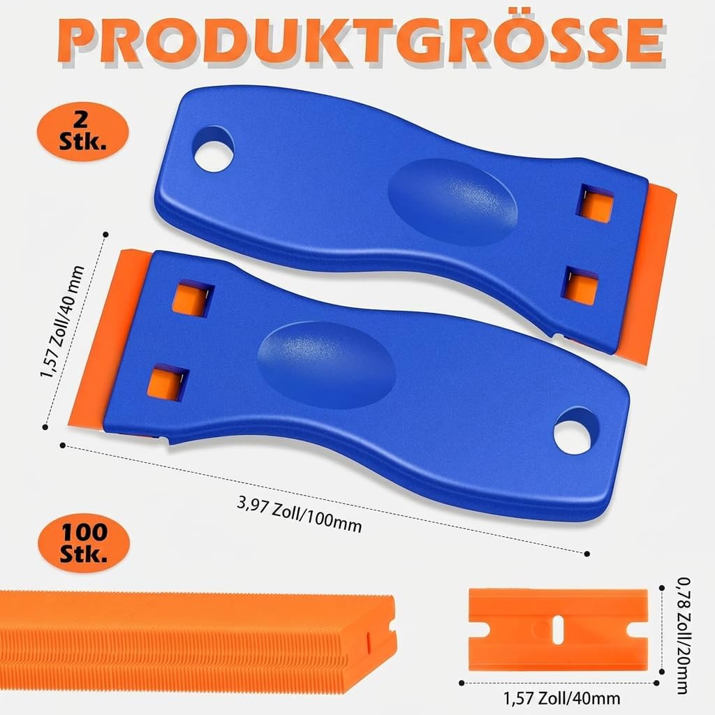 Thumbnail 1 de 2PCS Plastic Scraper Kit with 100 Blades