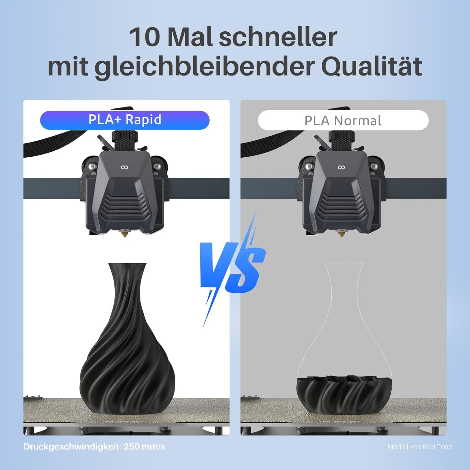 Thumbnail 2 de ELEGOO High Speed PLA+ Filament 1,75 mm Schwarz – 4 KG/1 KG Spule, Hochgeschwindigkeitsdruck bis 600 mm/s