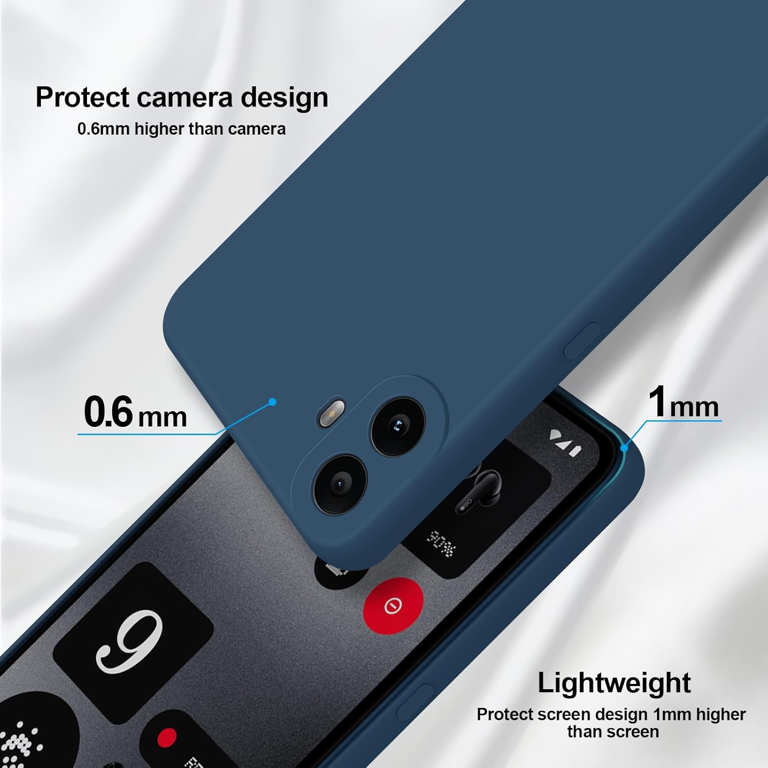 Thumbnail 2 de GiiYoon Liquid-Silicone Hülle für Nothing CMF Phone 1 – rundum kratzfester Rundumschutz in Blau