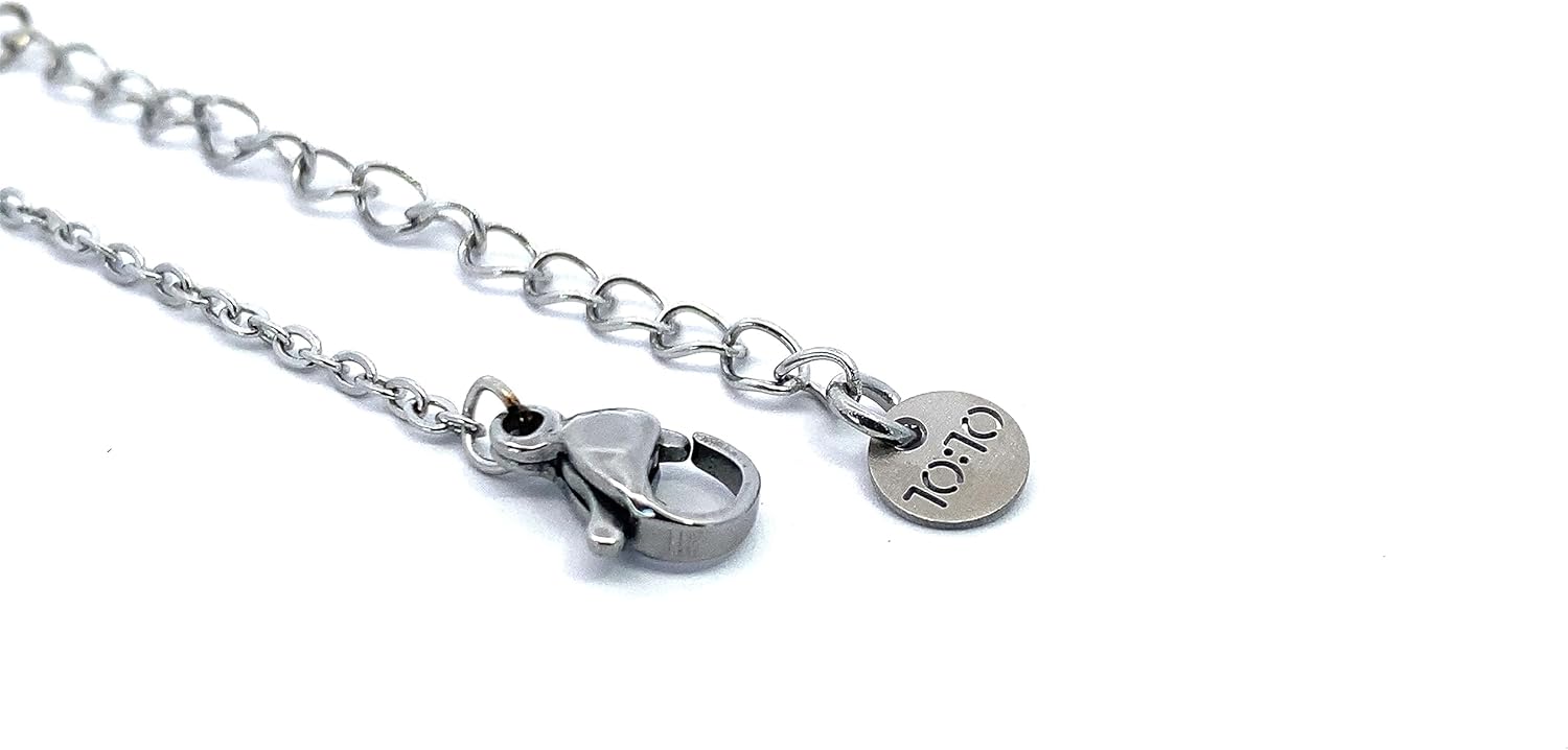 Detalle de 10:10 Collana Donna Nome Personalizzato in Acciaio Inox Anallergico – Lunghezza Regolabile 40 cm + 5 cm