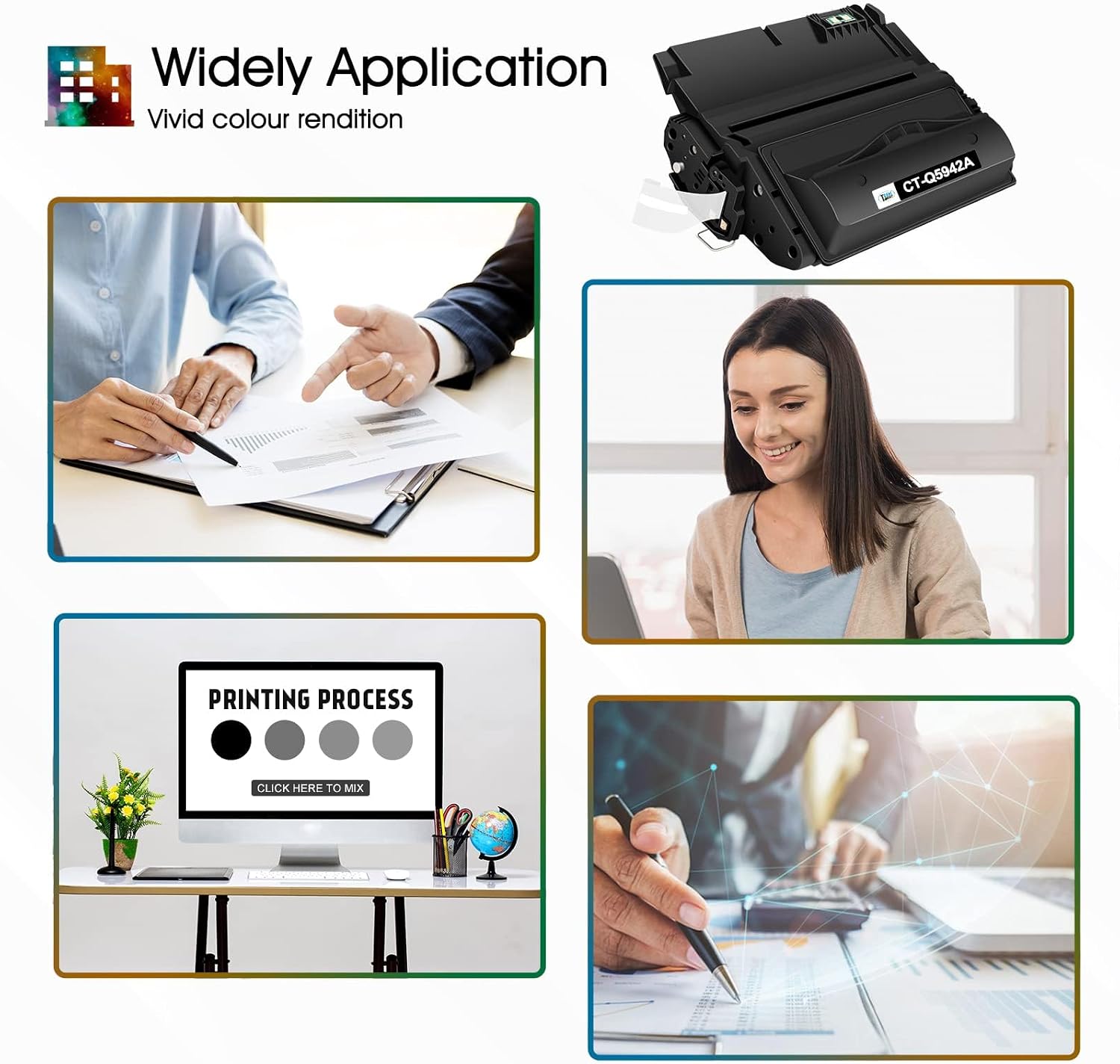Detalle de HP-Compatible Black Toner Cartridge Q5942A