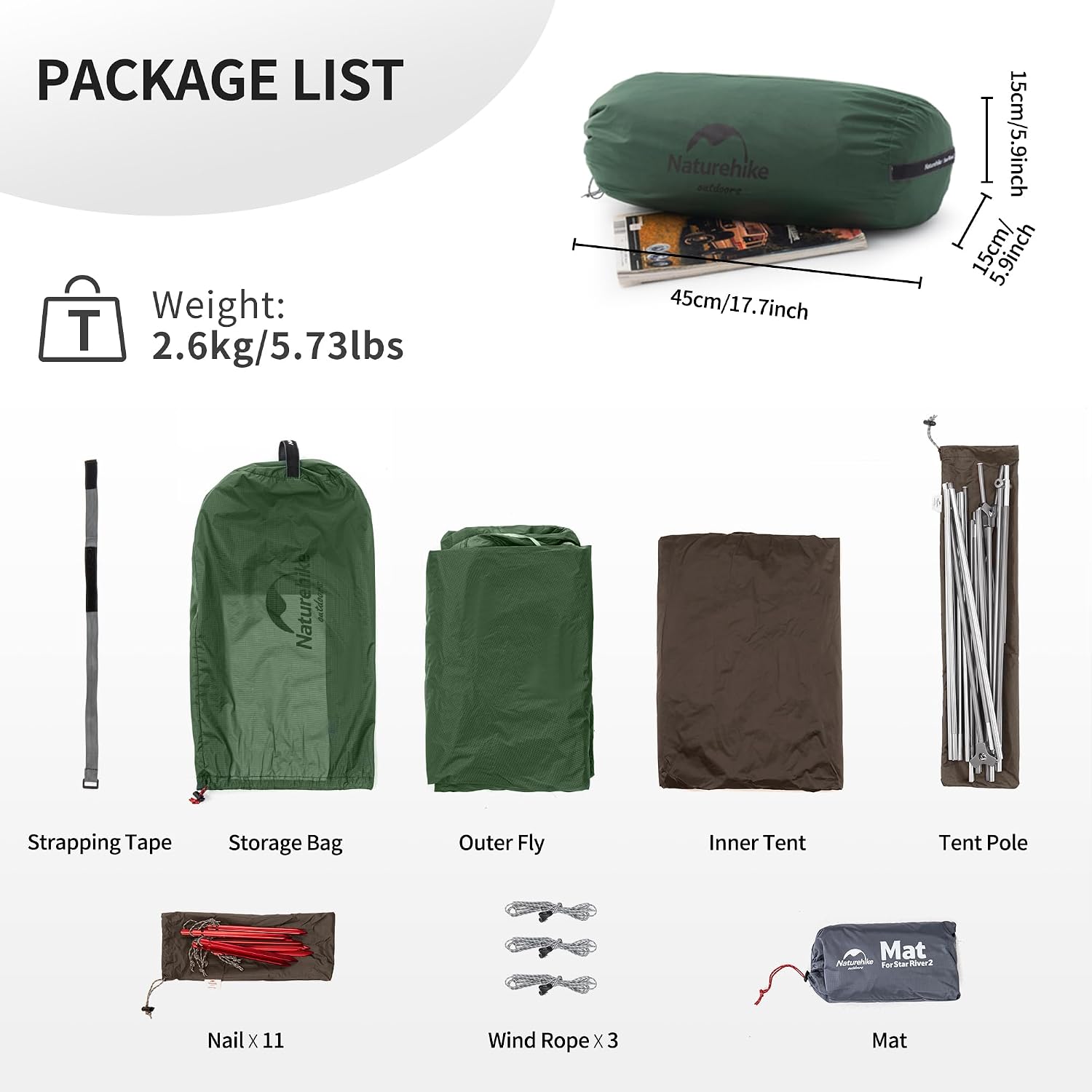 Detalle 2 de Naturehike Star River: Tenda tessuto silicone ultraleggera per 2 persone, 4 stagioni