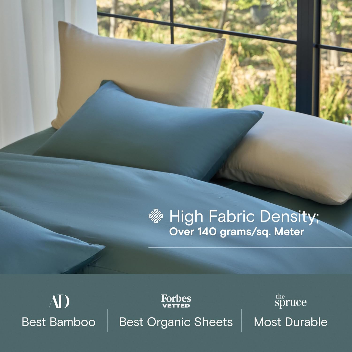 Thumbnail 3 de DOZ Sheet Set by SIJO: 100% Viscose from Bamboo, Teal Queen