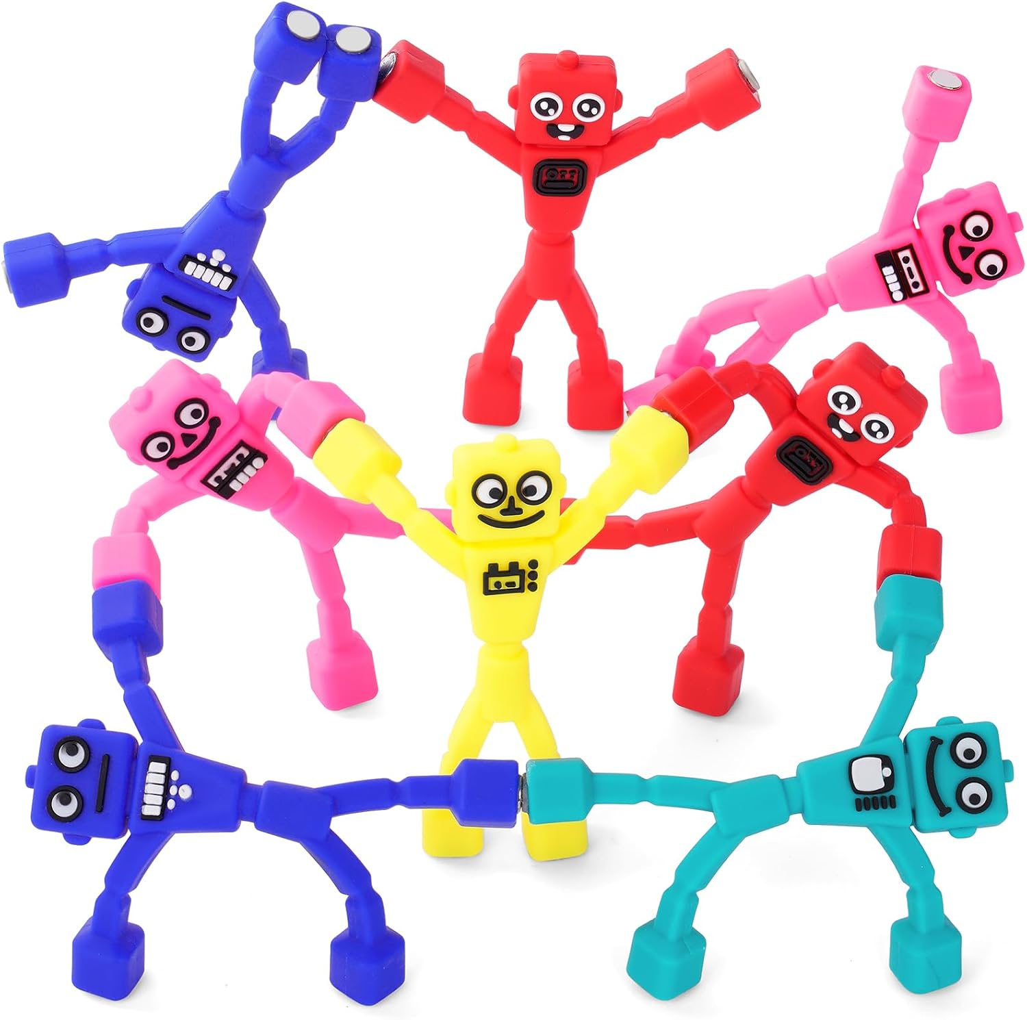 Thumbnail 6 de AUAUY 5797831 magnetische robotfiguren, set van 10 kleurrijke koelkastmagneten