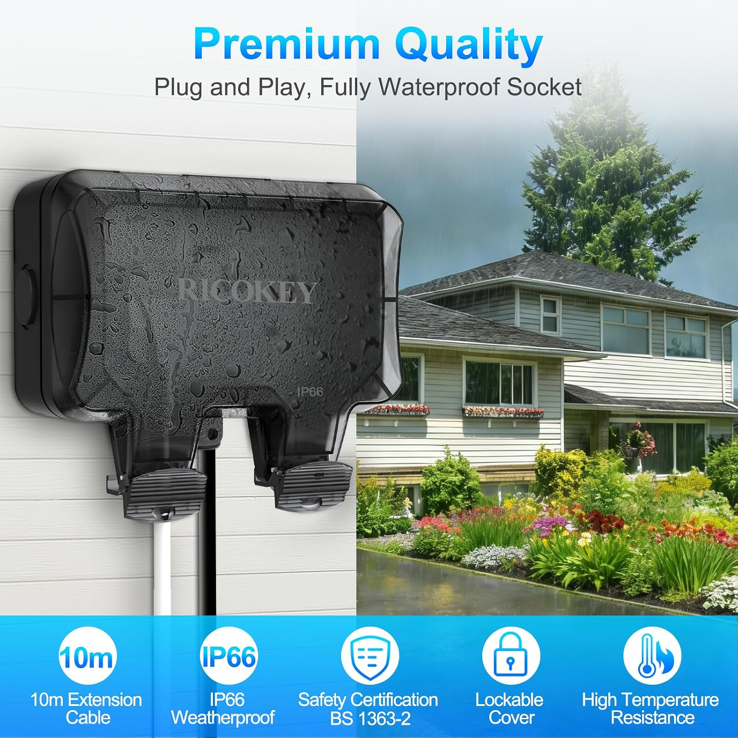 Detalle de Outdoor socket extension lead 10m