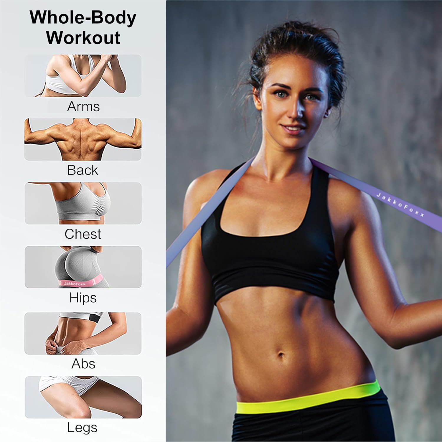 Detalle de JAKKOFOXX Resistance Bands – motståndsband i TPE, set med fem nivåer