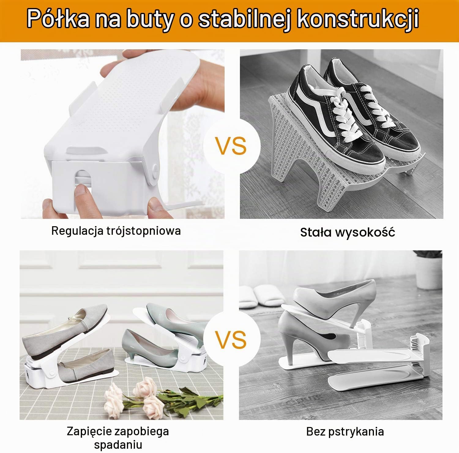 Detalle 2 de UISEBRT UIS-HAG9003 stojaki na buty, 10 sztuk, regulowane i antypoślizgowe