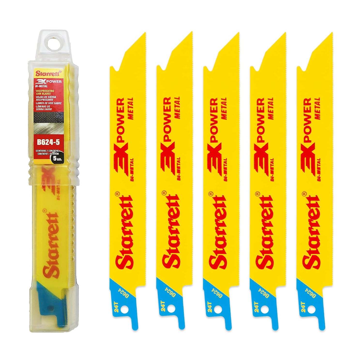 Detalle de Starrett B624-5 – 5 bimetalowych brzeszczotów do metalu, 150 mm, 24 TPI