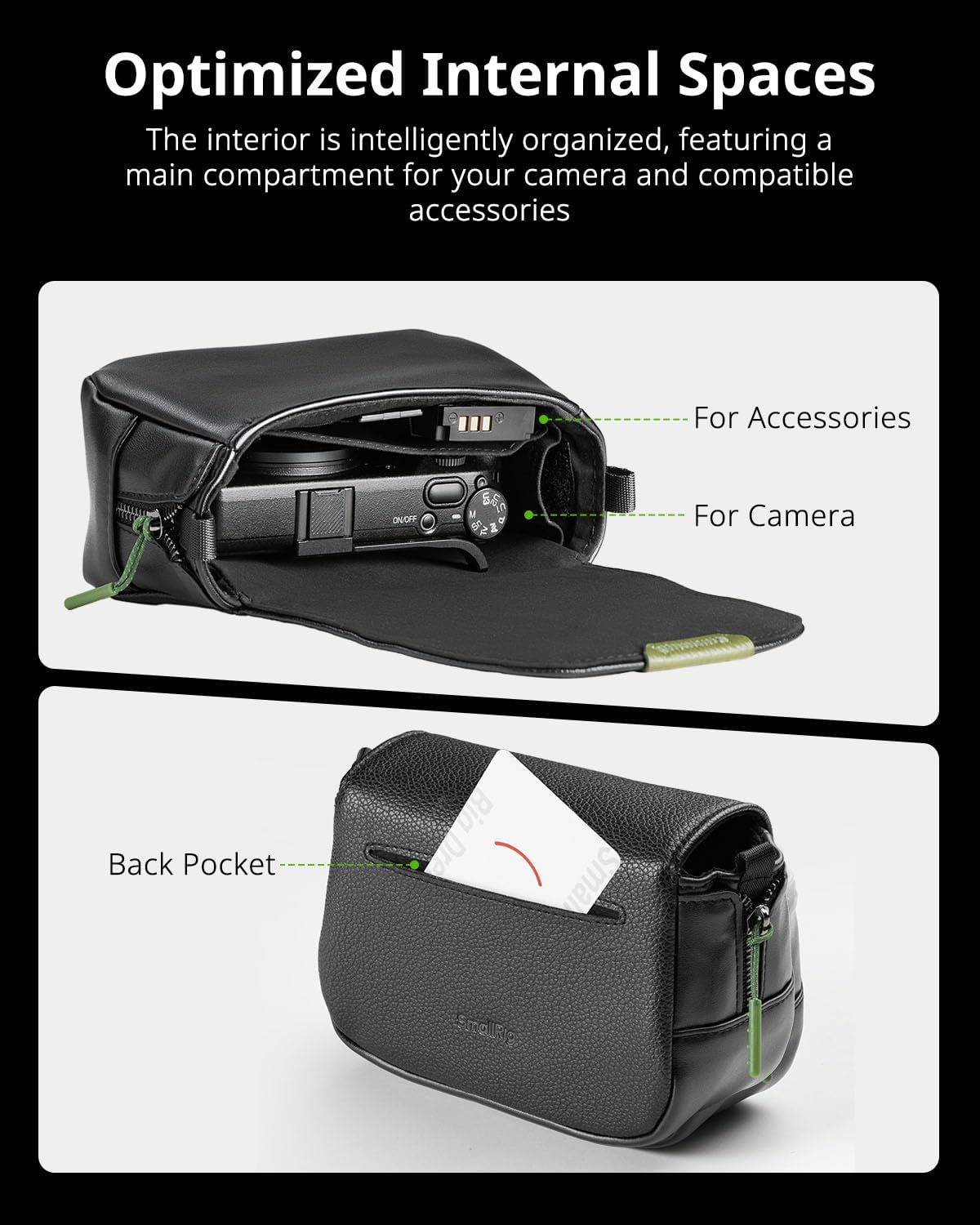 Thumbnail 3 de SACOCHE COMPACTE SMALLRIG pour APPAREIL PHOTO – Bandoulière et Étui Magnétique en Cuir PU pour Ricoh Série GR (Noir) – Réf. 5673