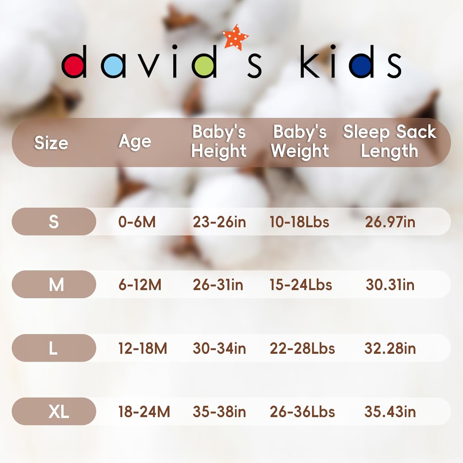 Detalle 2 de David's Kids Baby Sleep Sack 100% Organic Cotton