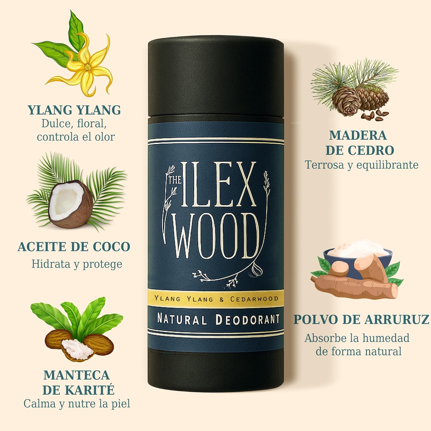 Detalle 2 de The Ilex Wood Desodorante natural cedro