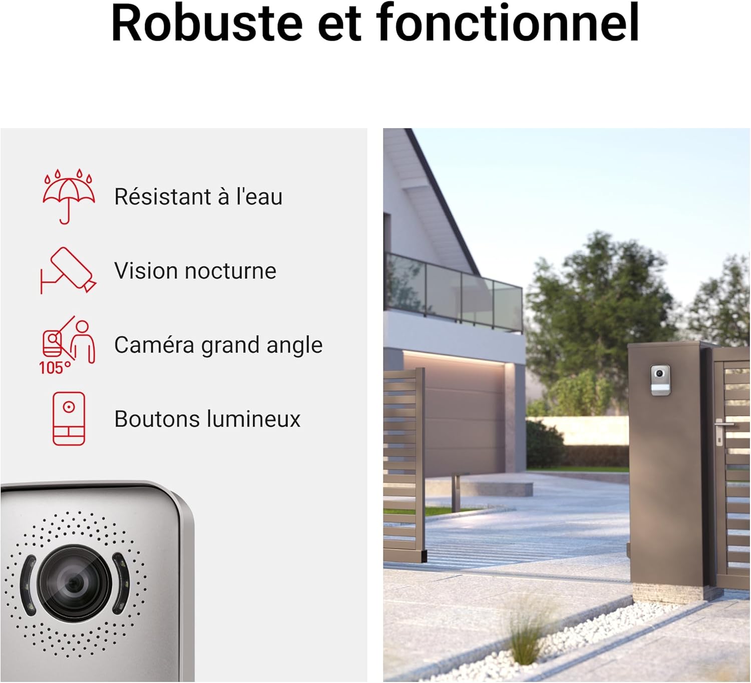 Detalle de Kit visiophone Legrand Easy Kit Essential 7 pouces blanc avec platine de rue