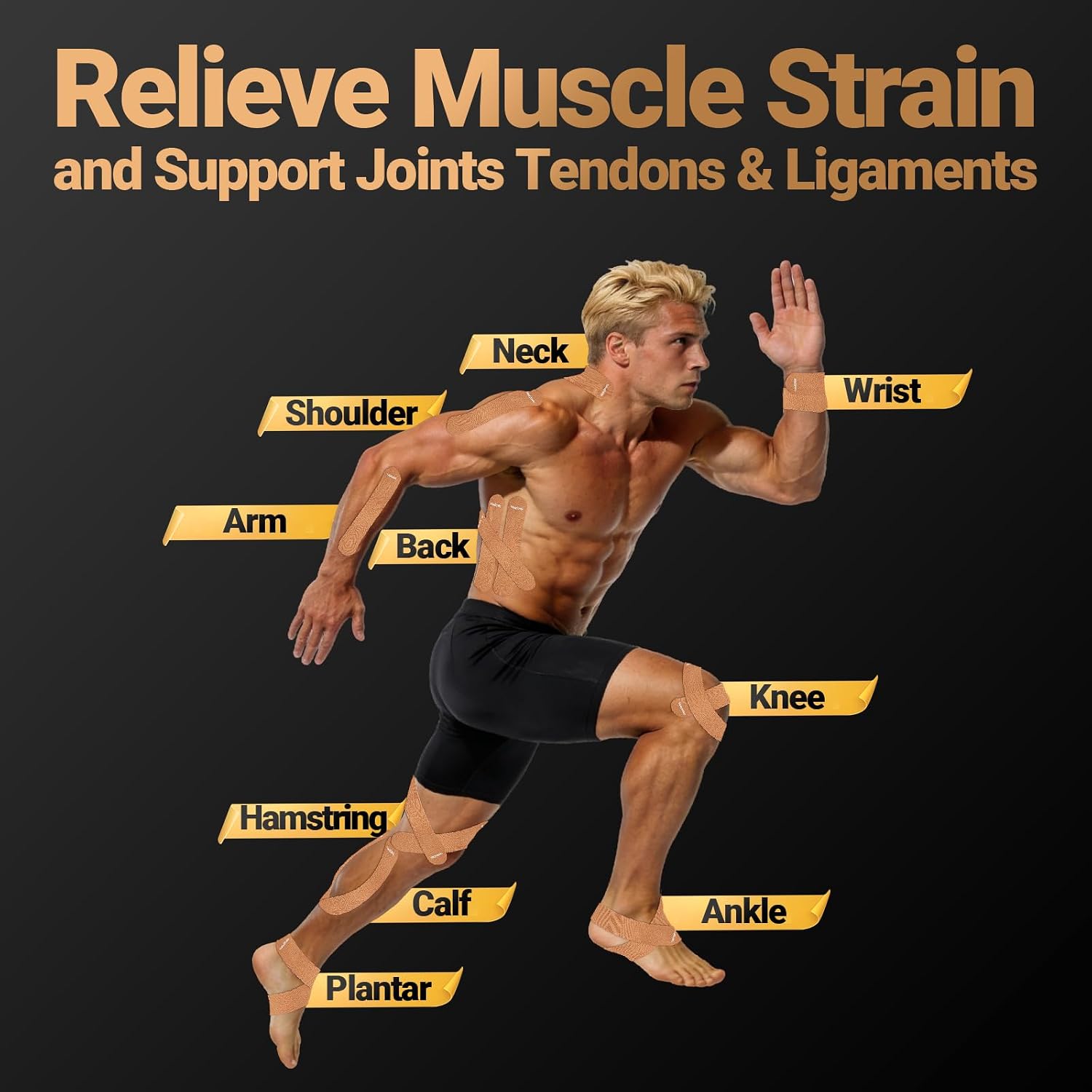 Detalle 2 de OWNQOBE Kinesiology Tape, 40 Precut Waterproof Cotton Strips
