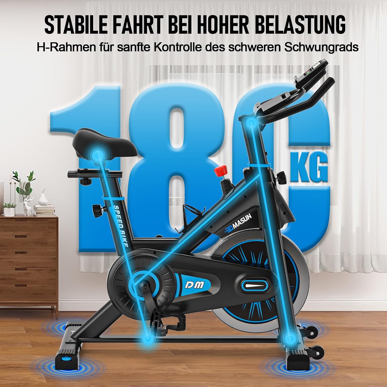 Thumbnail 2 de DMASUN Heimtrainer Fahrrad mit Magnetwiderstand