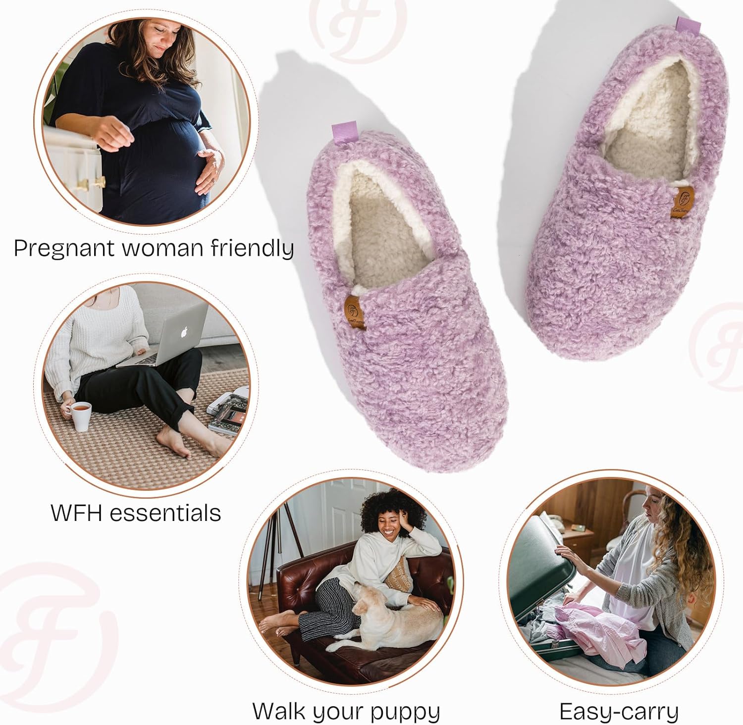 Thumbnail 5 de EverFoams Women’s Soft Curly Full Slippers: Memory Foam Comfort with Polar Fleece Lining
