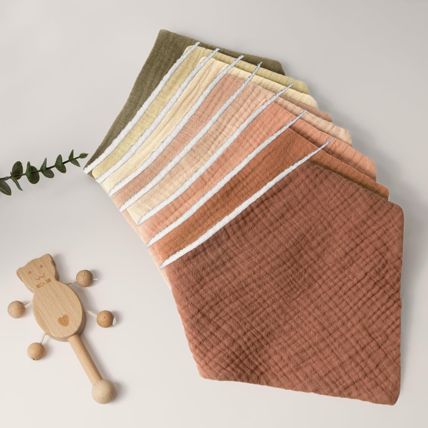 Thumbnail 5 de bearmoss Muslin Baby Dribble Bibs 8-pack