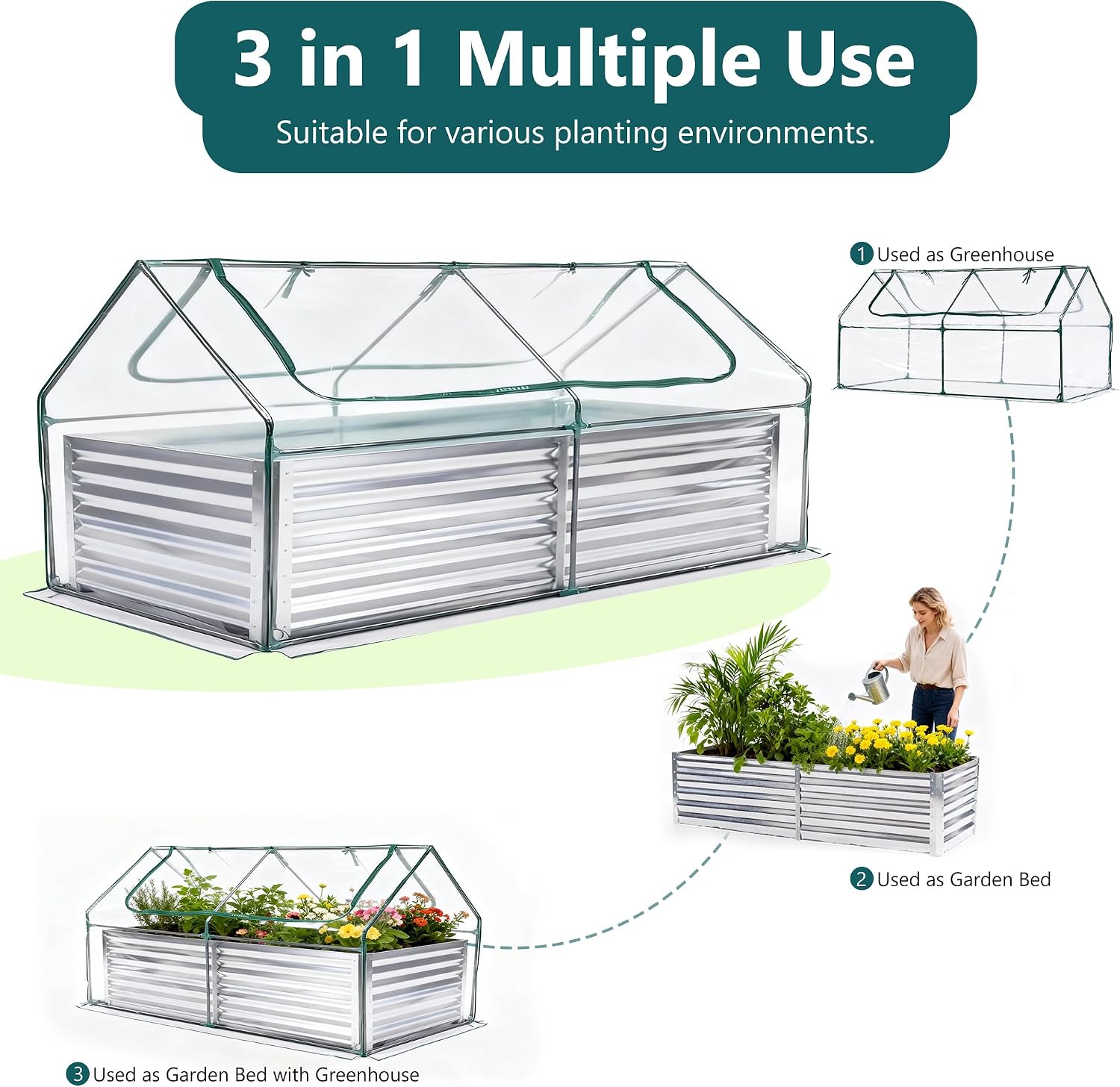 Detalle 2 de NEWBULIG Raised Garden Bed 6x3x2 ft