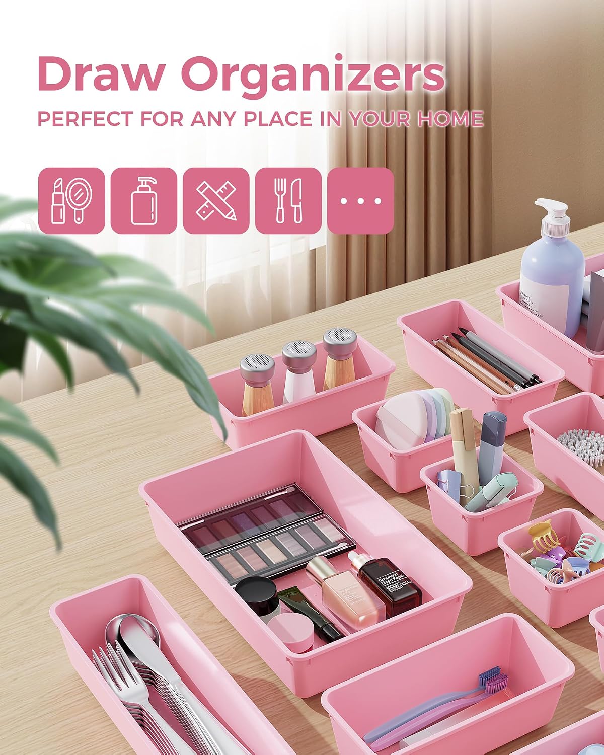 Detalle de BiuLeon Drawer Organizer Set, Plastic