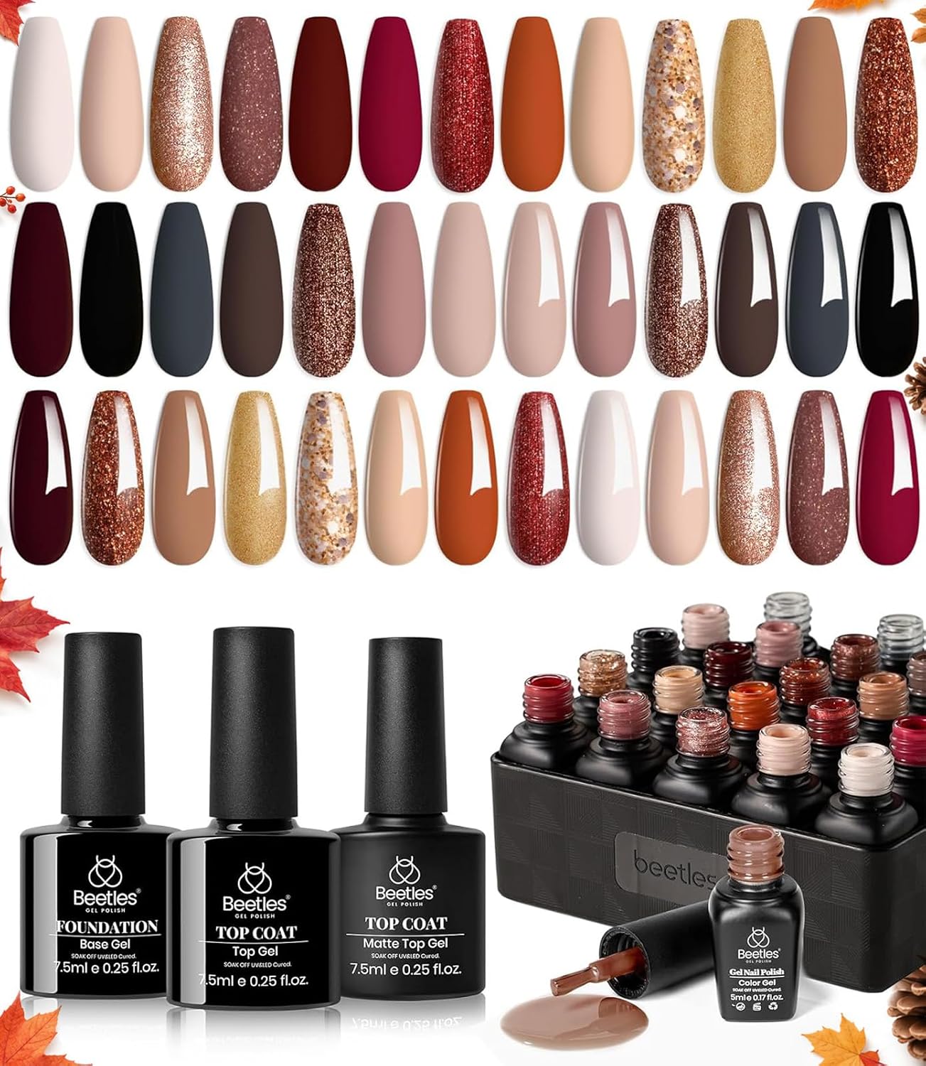 Beetles Verse of Roses 23pc Gel Nail Set