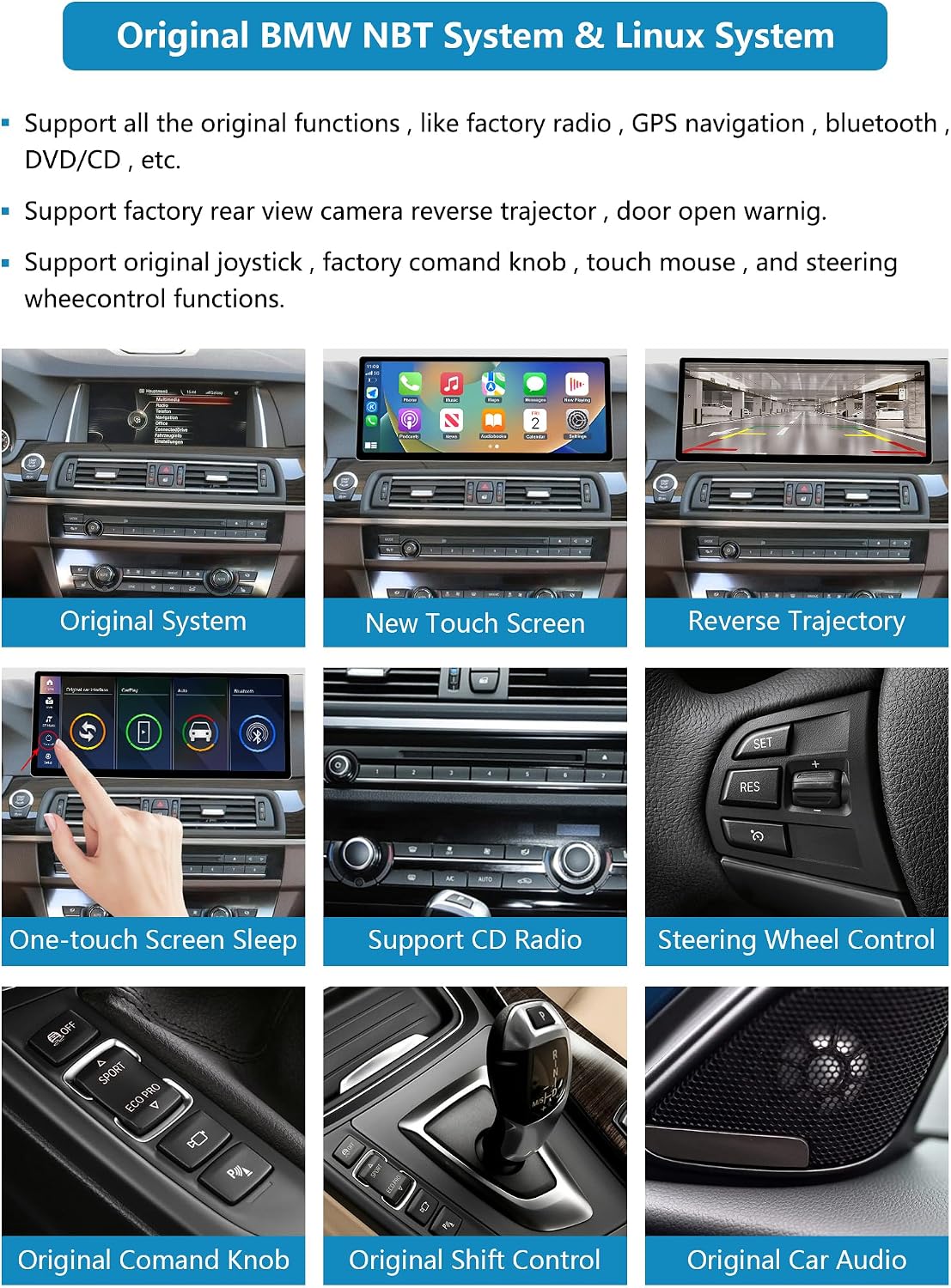 Thumbnail 4 de Ninetom 12.3-inch Touchscreen Car Stereo for 2012–2016 BMW 5 Series (F10/F11) with NBT, CarPlay, Android Auto and DSP