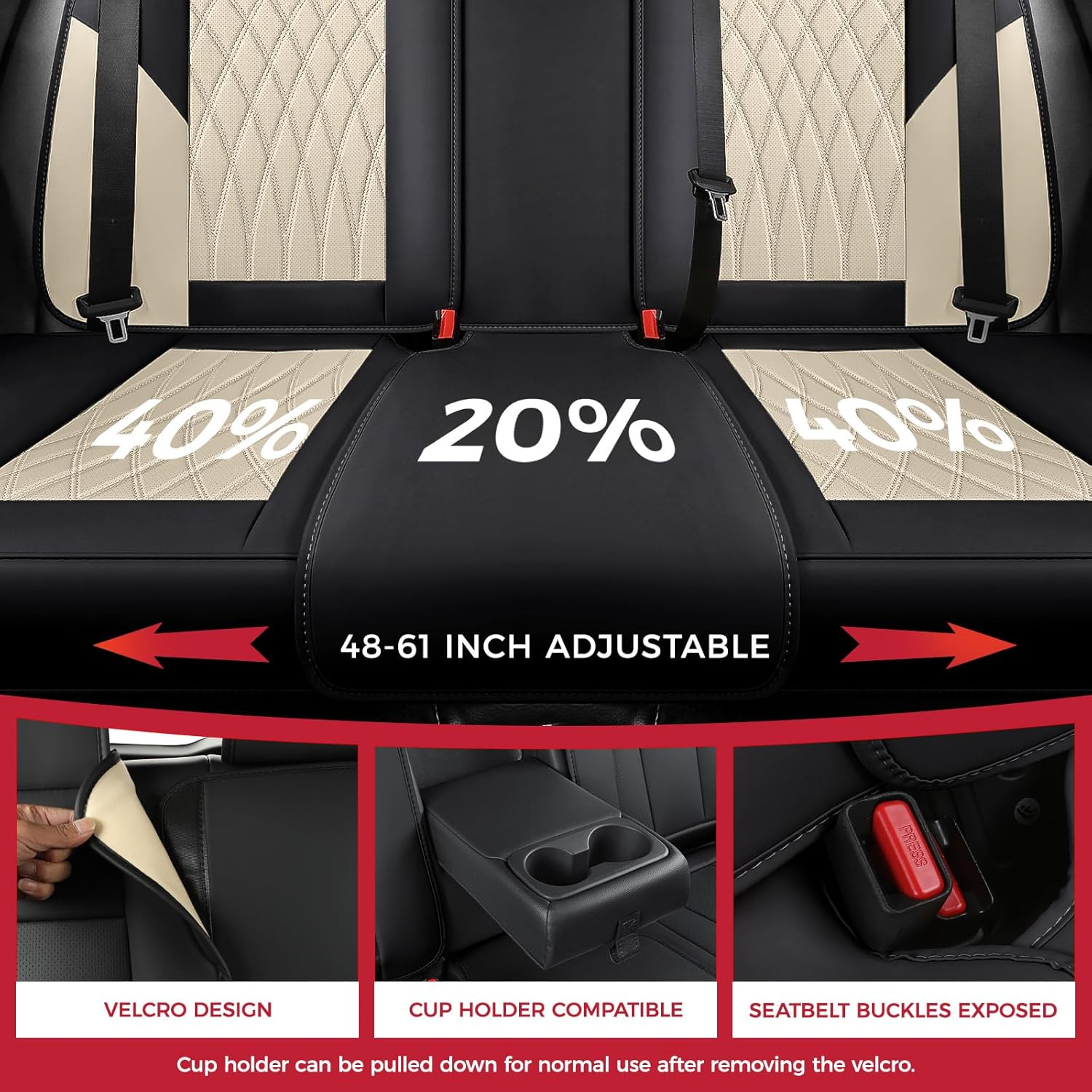 Detalle 2 de FREESOO Leather Car Seat Covers Full Set