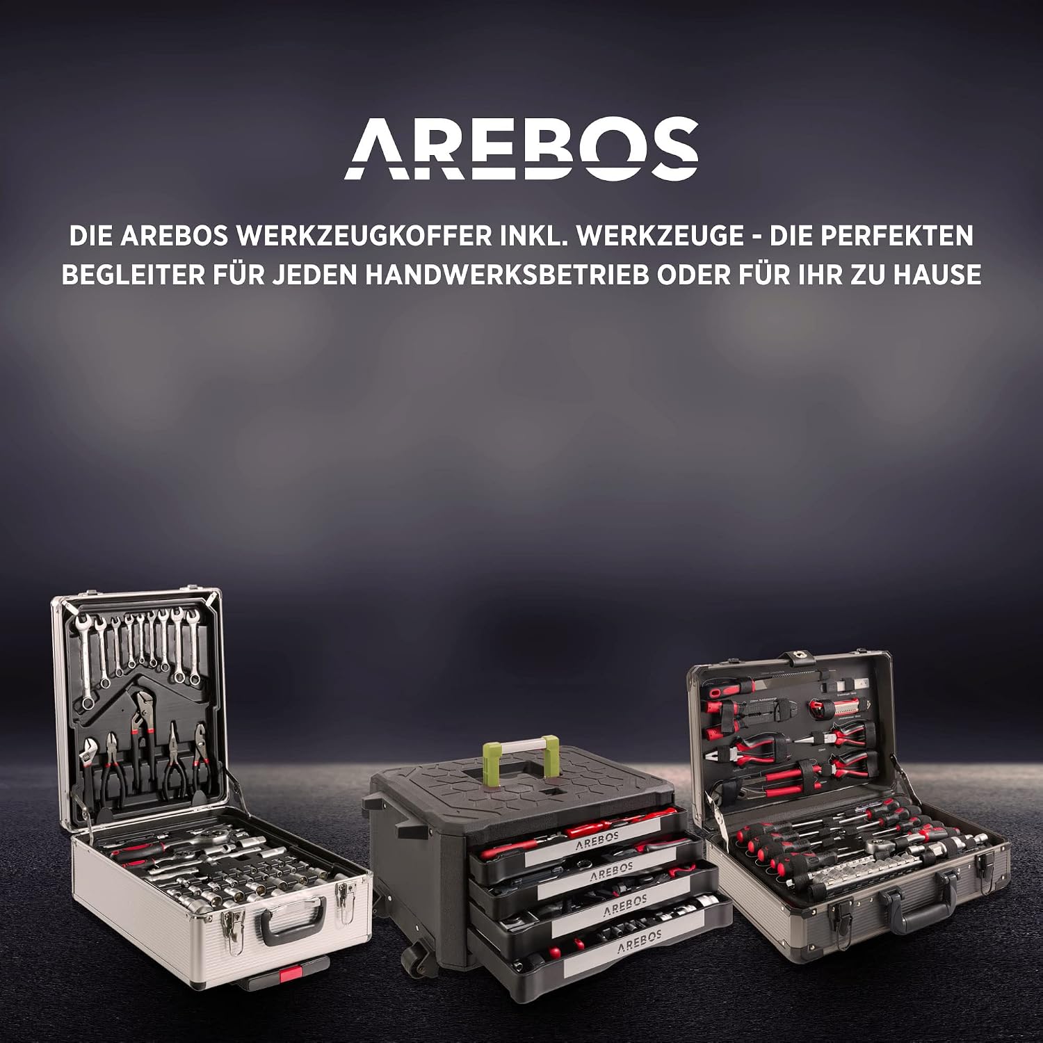 Thumbnail 5 de Arebos Werkzeugkoffer 1200-tlg mit Rollen