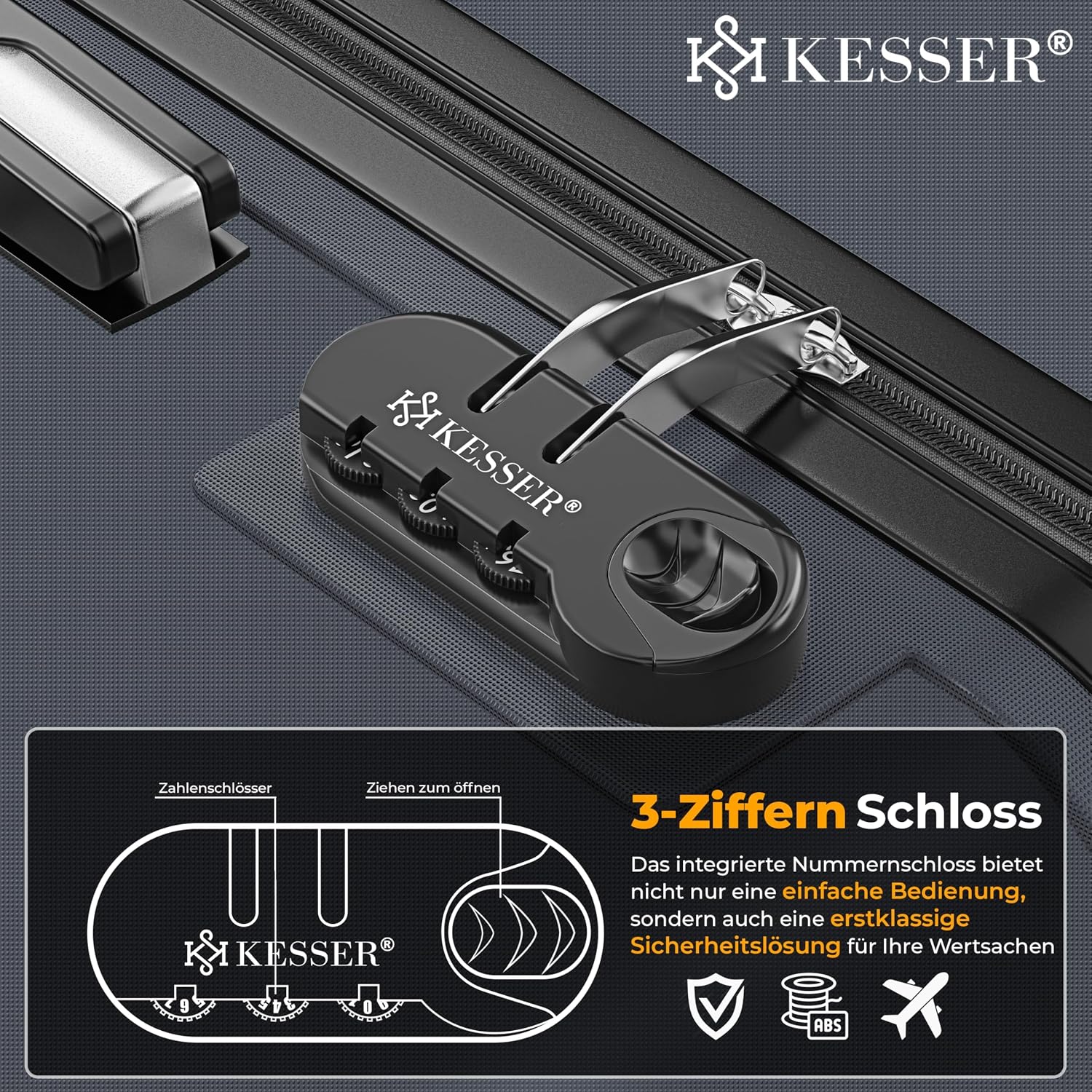 Detalle de KESSER® Hartschalenkofferset 4tlg. 120 L