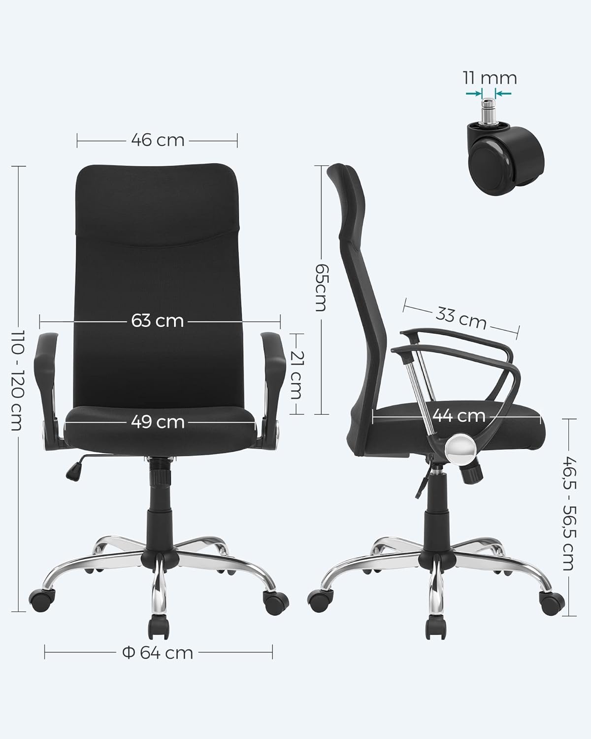 Detalle de SONGMICS OBN034B01 sedia da ufficio 120 kg