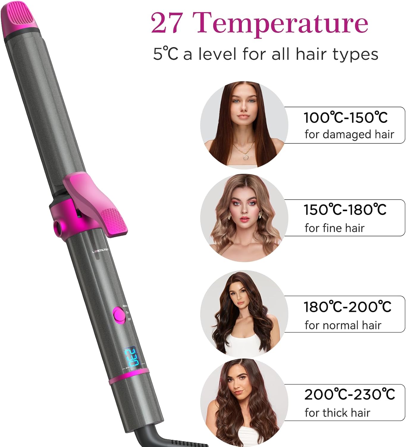 Detalle de Piastra per Capelli e Arricciacapelli 2 in 1 con rivestimento nano-titanio e display LCD