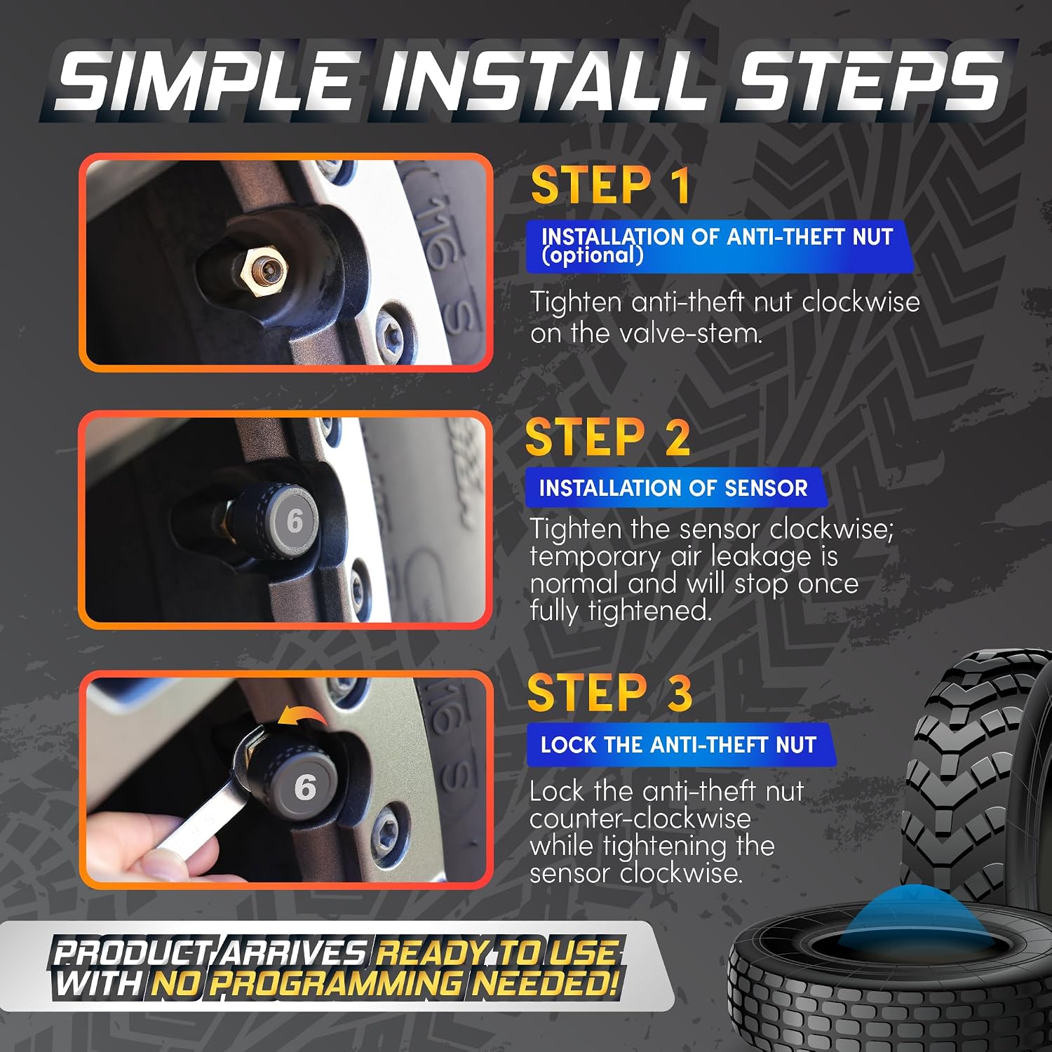 Thumbnail 6 de Marcala 2026 V2.0 Trailer TPMS Set (6 Sensors) – Extended 32-Foot Range, 0-144 PSI, Solar/USB Power