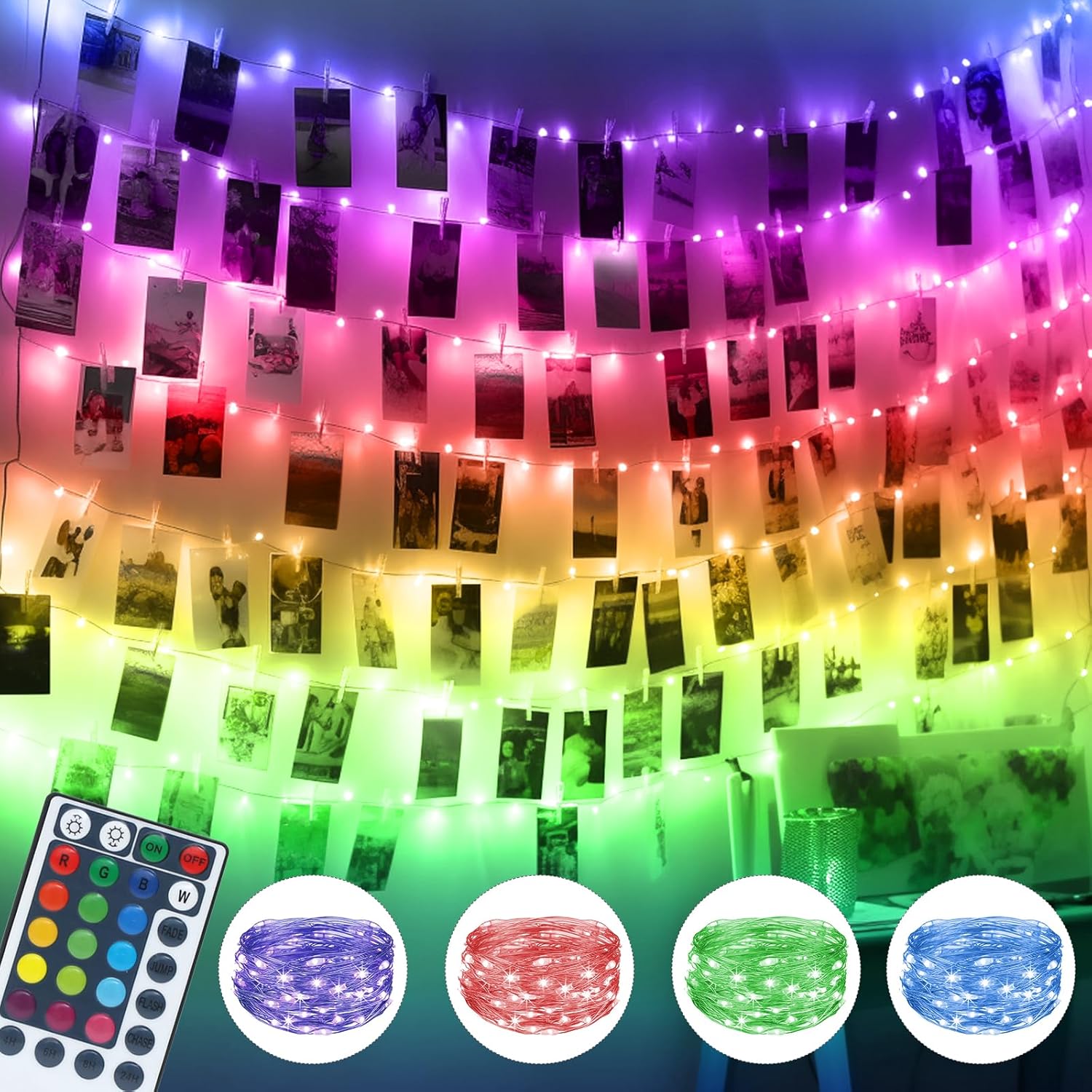 Detalle 2 de Kolpop Photo Clip String Lights Multicolor 5M 50LED