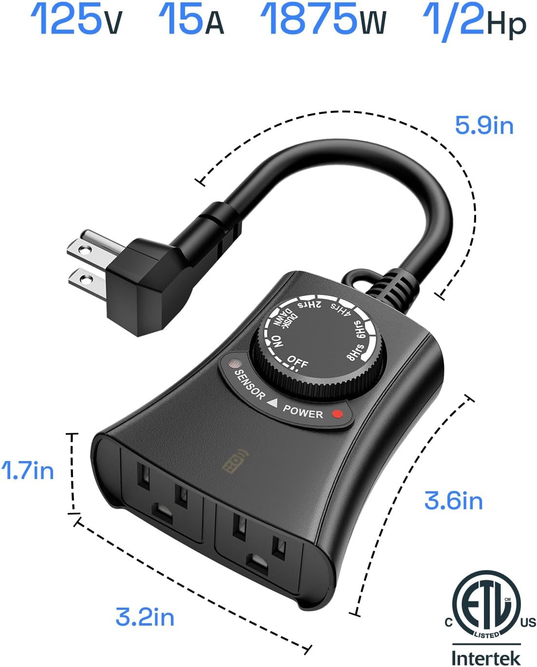Thumbnail 6 de HBN 204R Outdoor Remote-Control Timer with 2 Grounded Outlets