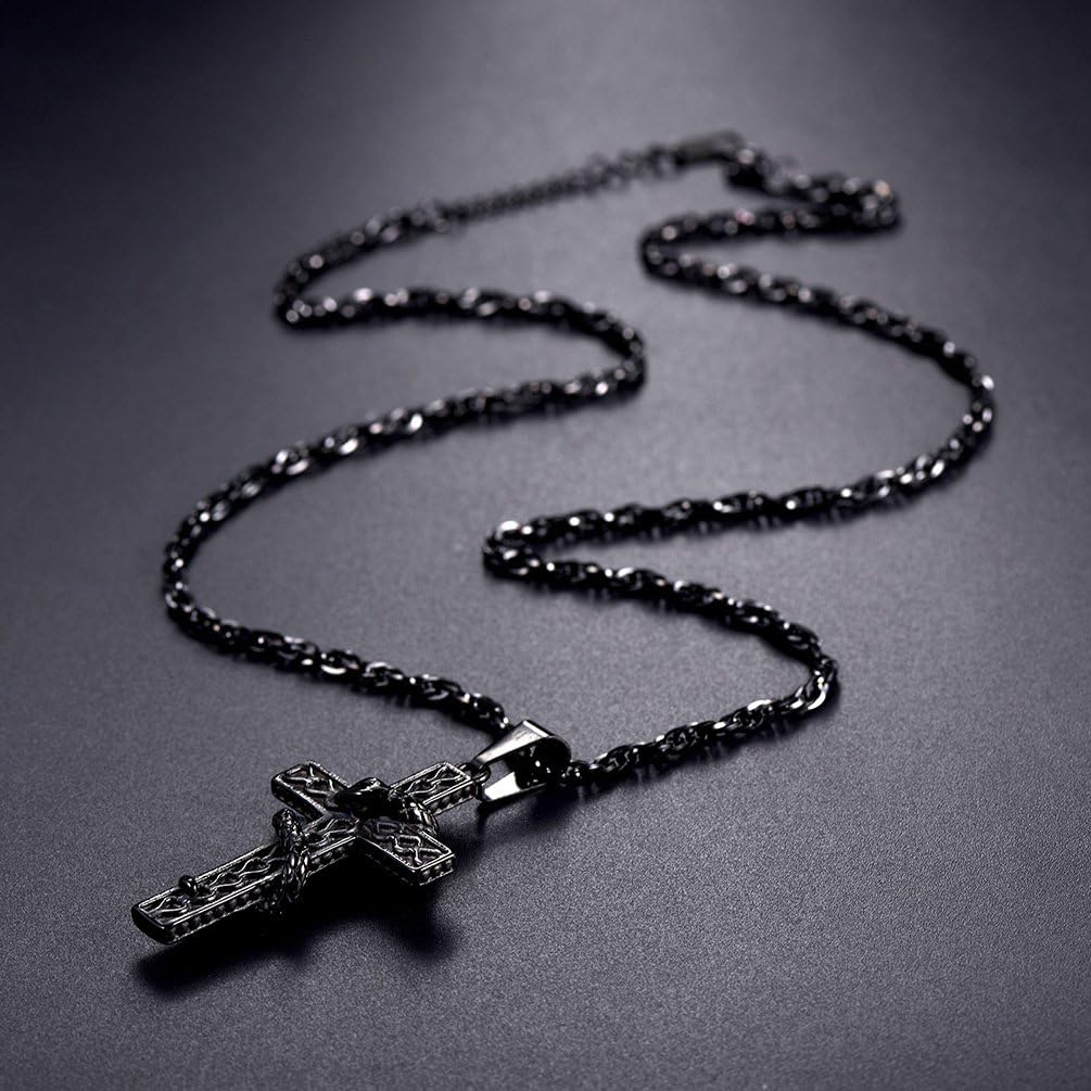 Thumbnail 5 de Collana PROSTEEL personalizzabile con ciondolo croce e serpente in acciaio 316L (placcato oro/nero/blu) con catena regolabile