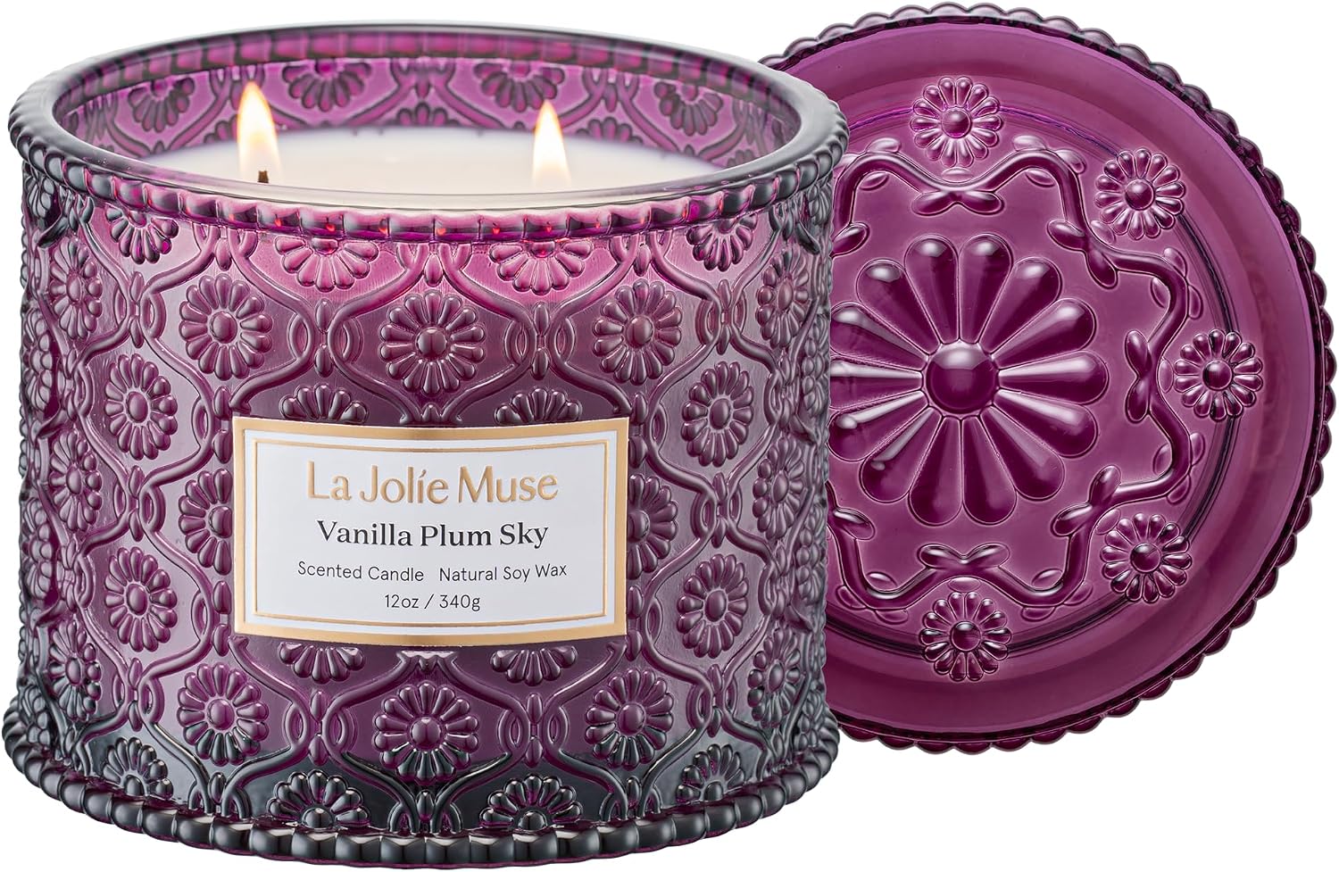 Detalle de La Jolie Muse Vanilla Plum Sky Candle 12oz