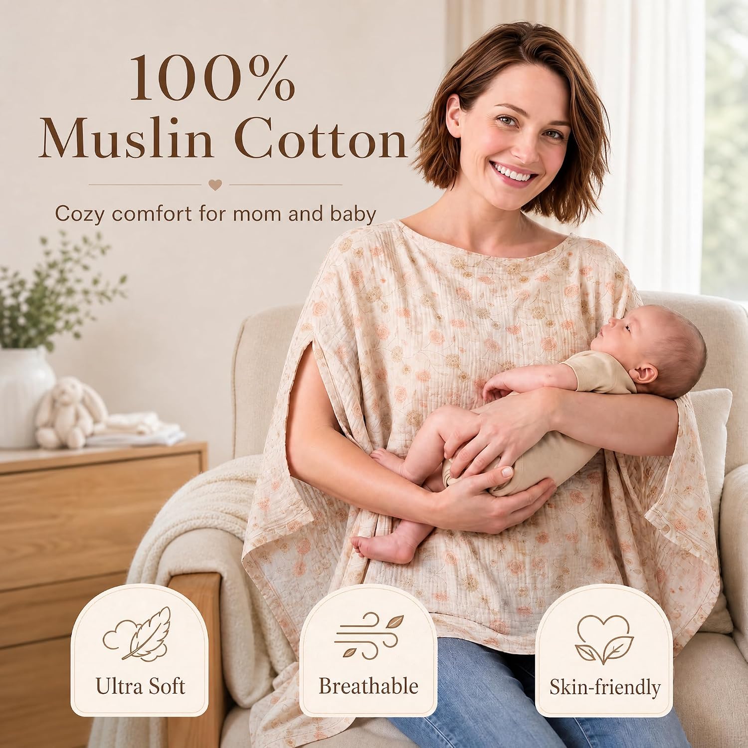 Detalle 2 de Muslin Nursing Cover, 100% Cotton