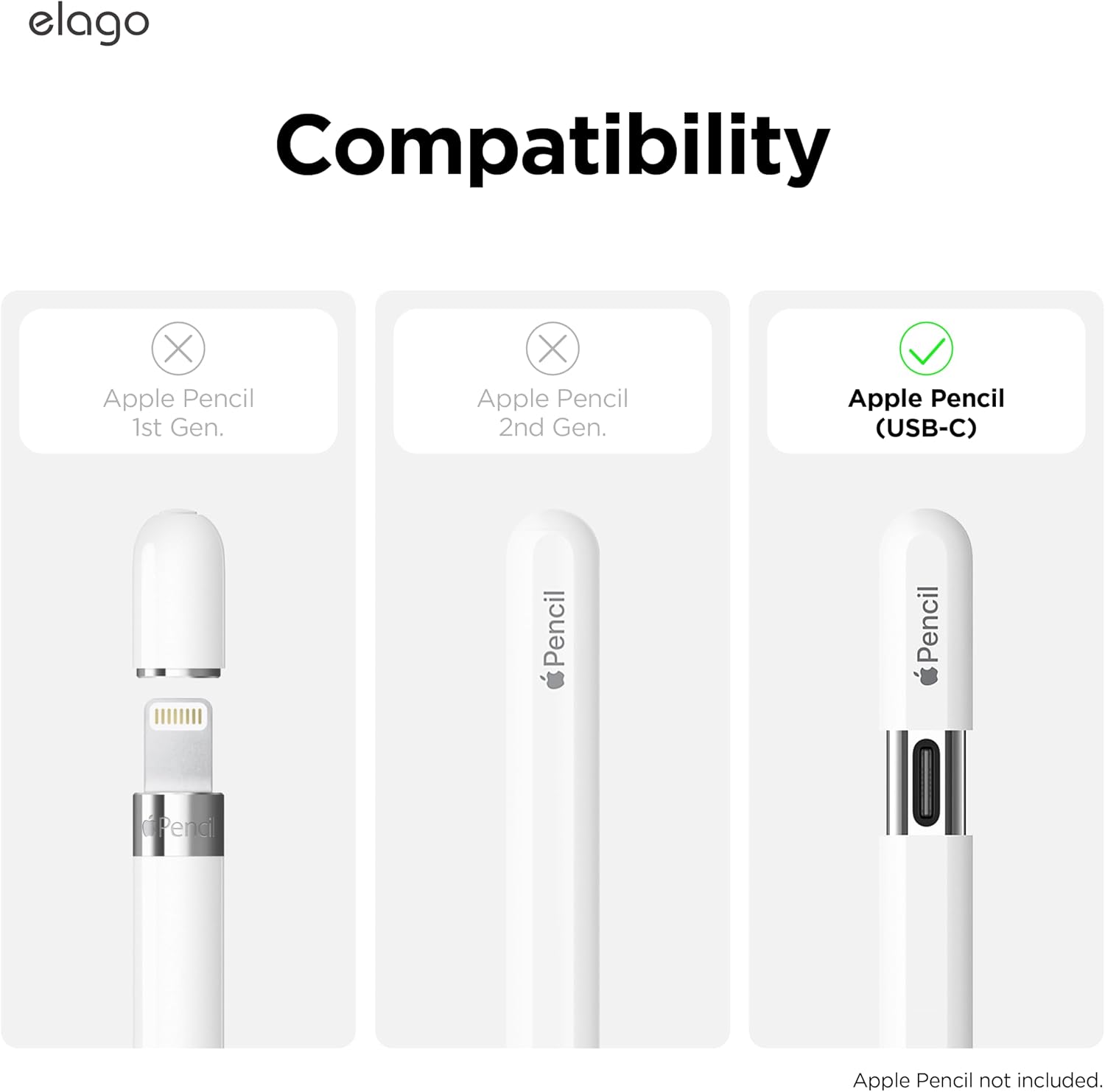 Detalle de elago X MONAMI Cover compatibile con Apple Pencil USB-C: custodia in silicone con attacco magnetico