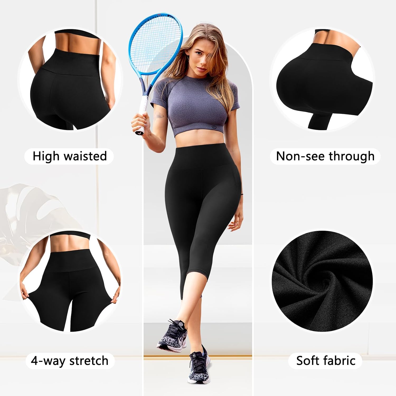Detalle 2 de Leafigure capri leggings with pockets