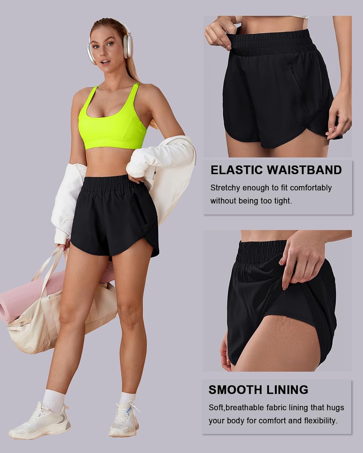 Thumbnail 3 de BMJL Women's 2.5" High-Waisted Running Shorts with Pockets