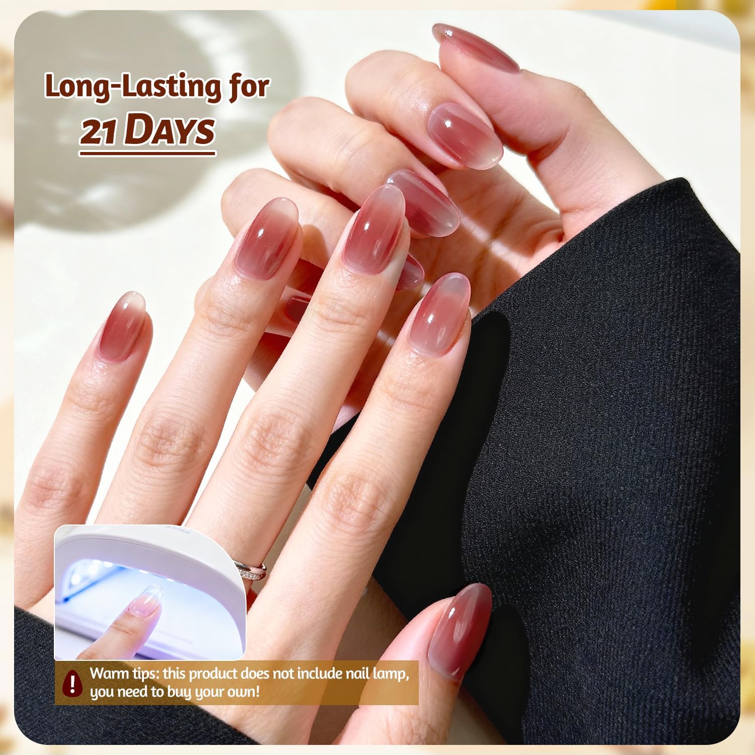 Detalle de JODSONE Set 10 colori Gel Base 3 in 1 con Top Coat: kit nail art jelly per manicure fai da te