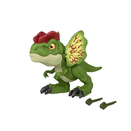 Detalle de Mattel Jurassic World Uncaged Dilophosaurus con sonidos y proyectiles +4 años