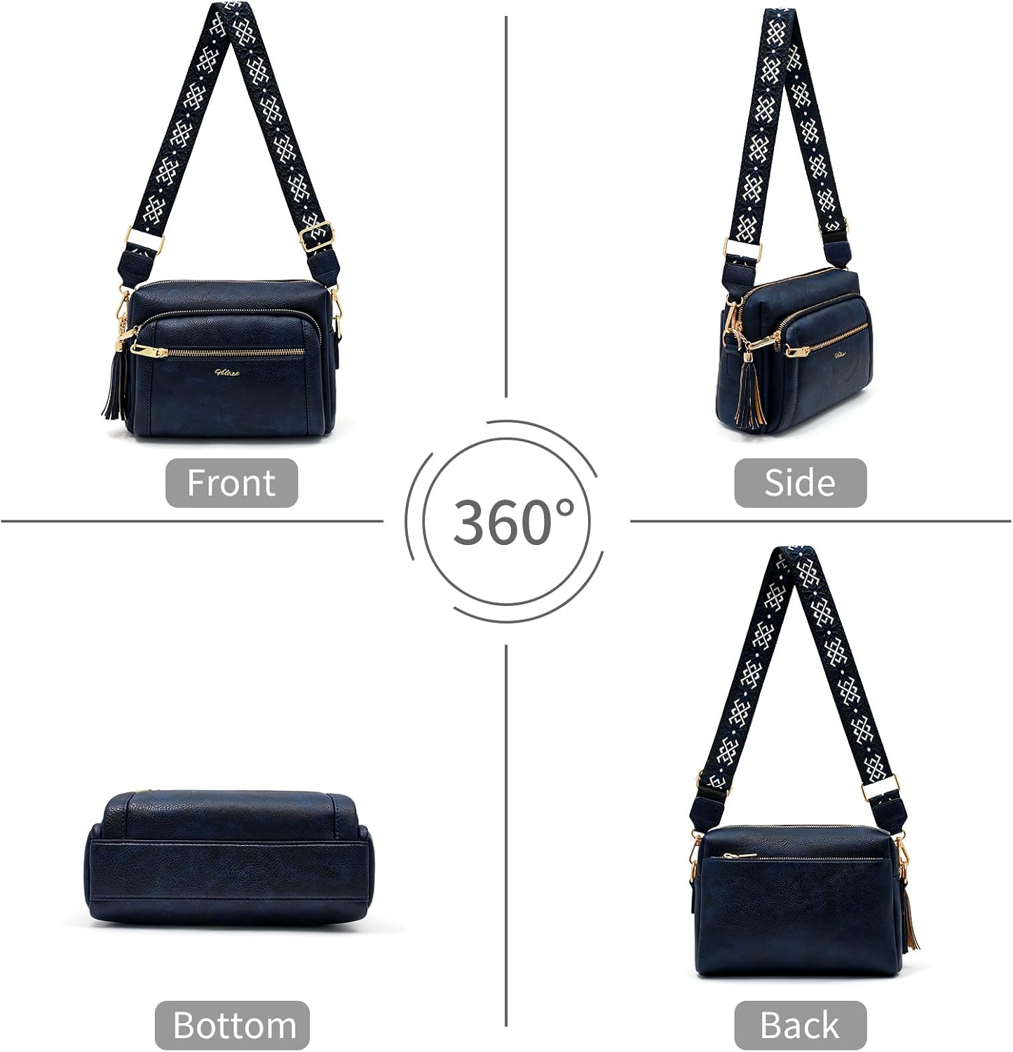 Thumbnail 6 de HILAEX Women's Cross Body Bag with Anti-Theft Design and 4 Zip Compartments