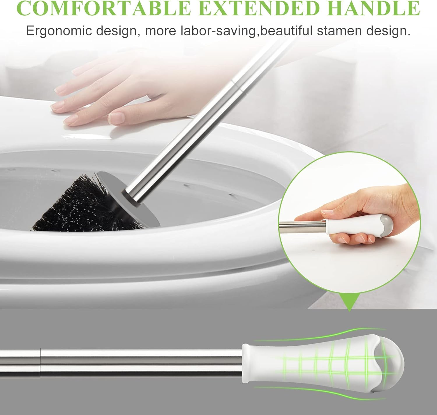 Detalle de AONEZ Compact Toilet Brush 5.1" 🧽