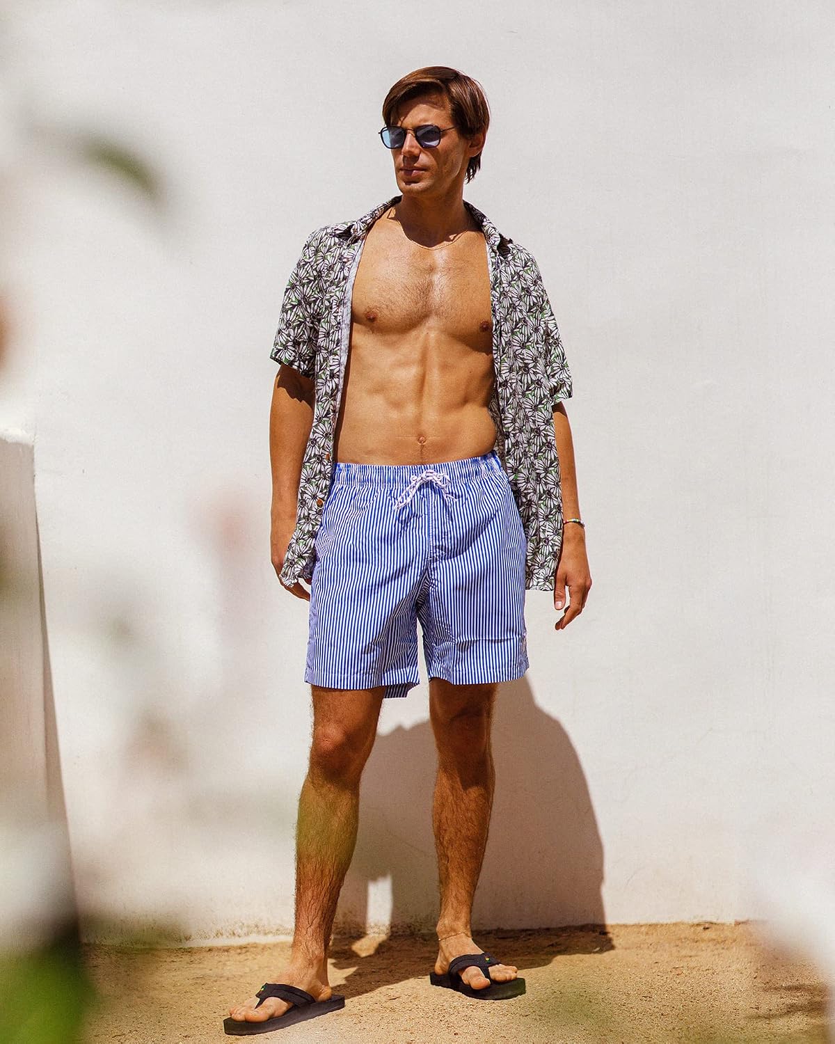 Detalle de maamgic Men's Short Swim Trunks, Quick-Dry Printed Shorts with Mesh Lining