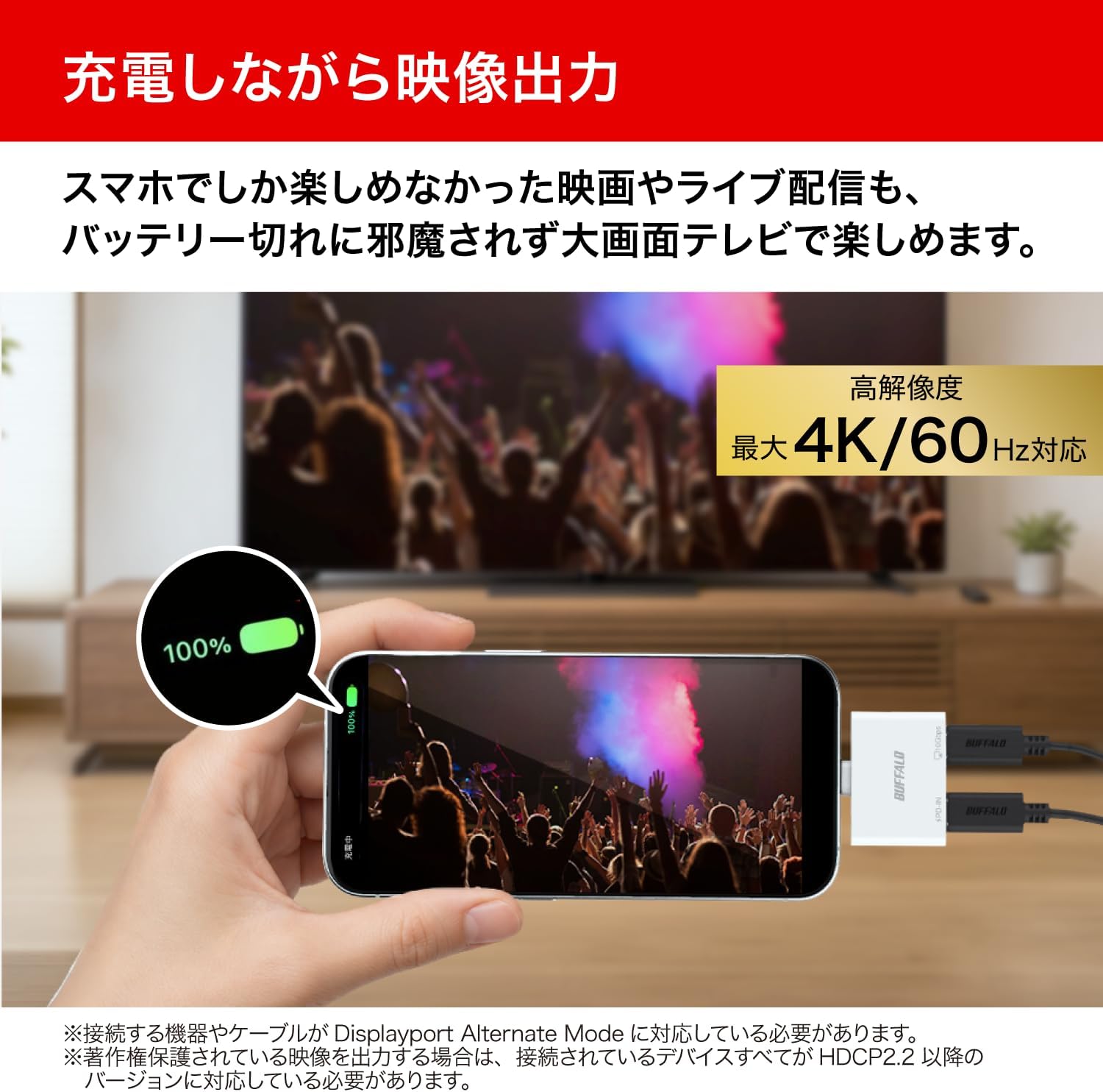 Detalle de バッファロー BSHM2U105C1PWH USB-C 2ポートハブ PD100W・4K/60Hz・ホワイト