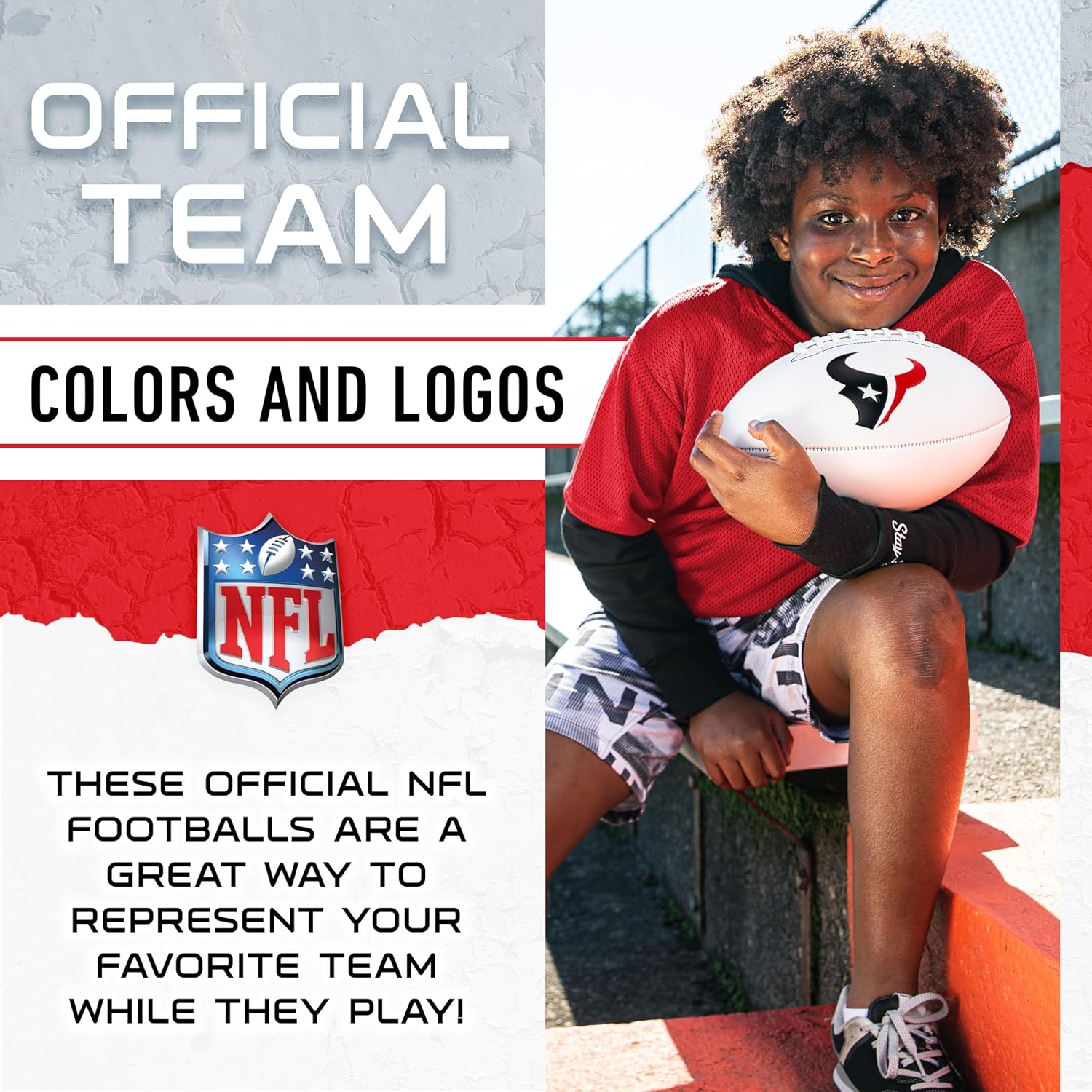 Thumbnail 6 de Franklin Sports NFL Autograph Football (Official Size, White Panels) for Houston Texans Fans